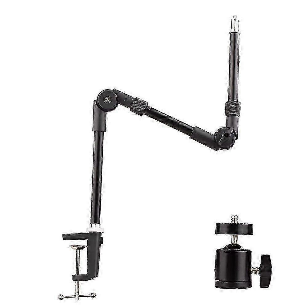 Improved Bracket Design for Foldable Desk Mount Ballhead Adapter - Designed for Fill Light LED Ring C