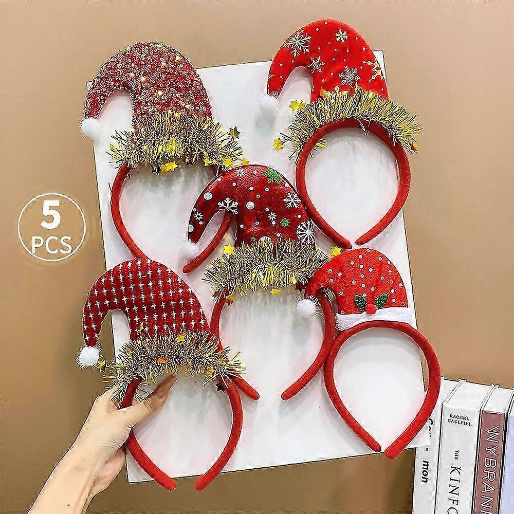 Conjunto de 5 tiaras de Natal com boneco de neve para mulheres.
