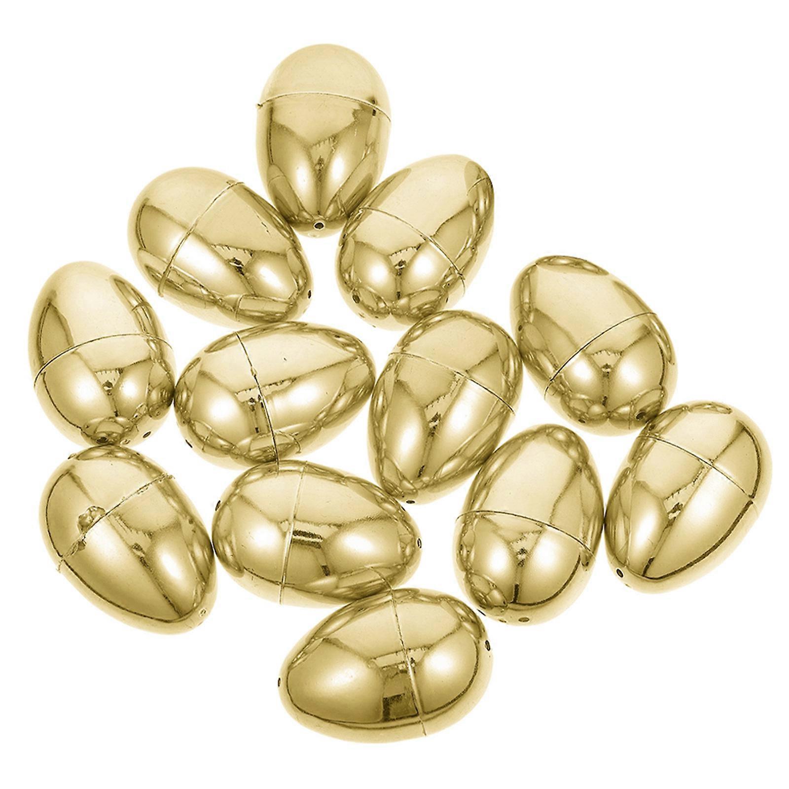 Plastic Golden Easter Eggs for Party Use Openable 12Pcs Fillable Eggs