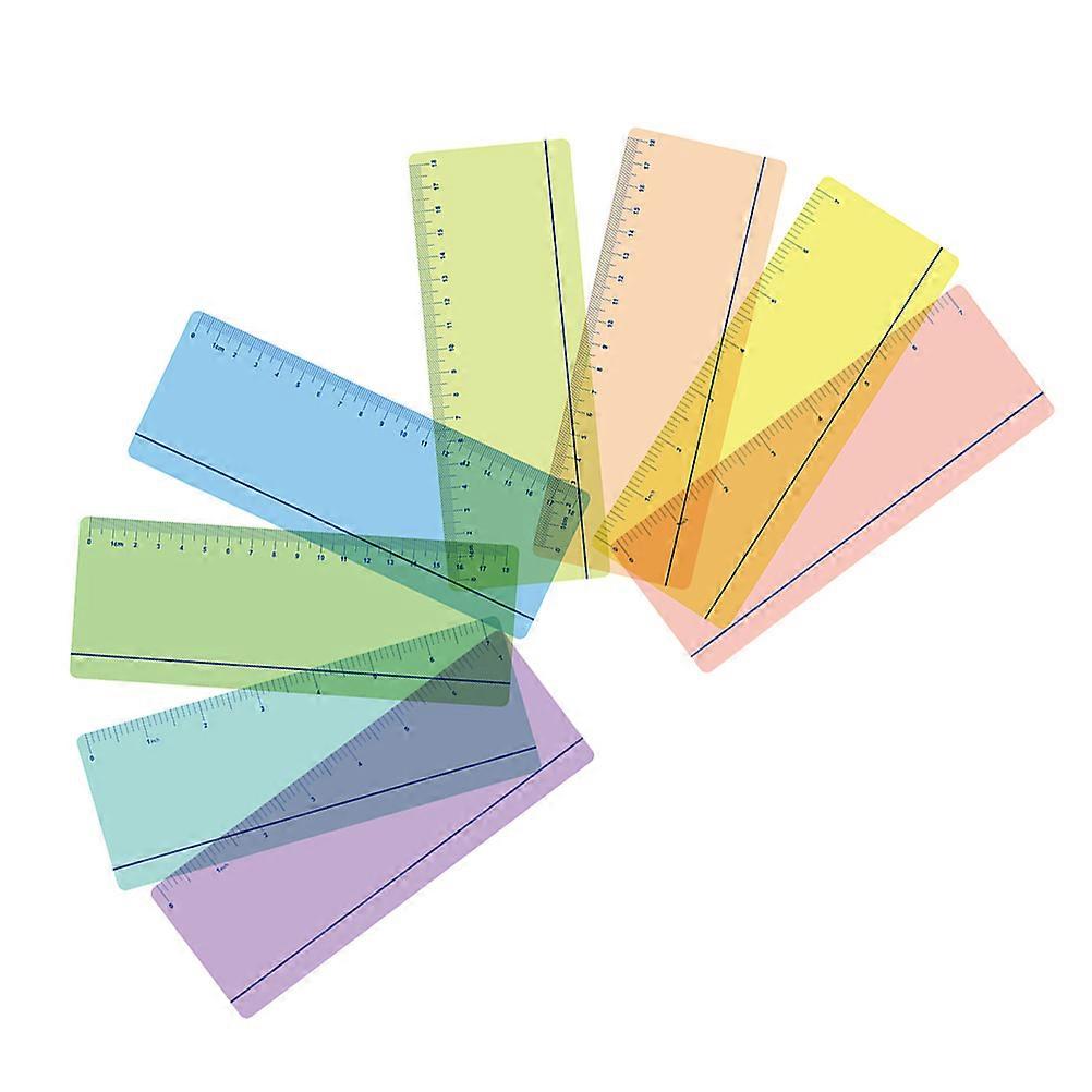 Classroom Use Reading Tools Ruler Guided Reading Strips Bookmark PET Material 19.00X7.00X0.10CM 8Pcs