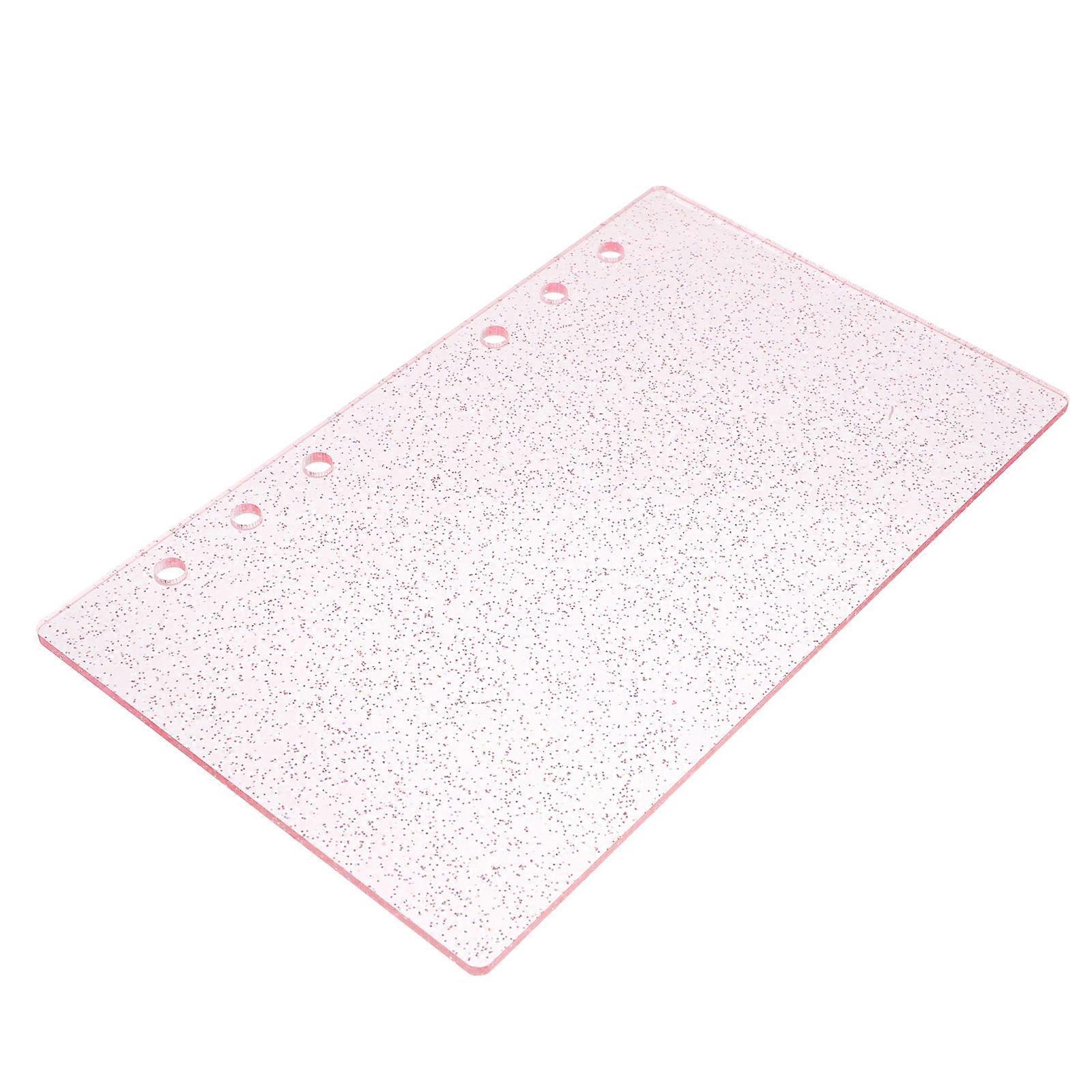 Glittery Pink Acrylic Notebook Cover for Planner Binder 1 Piece