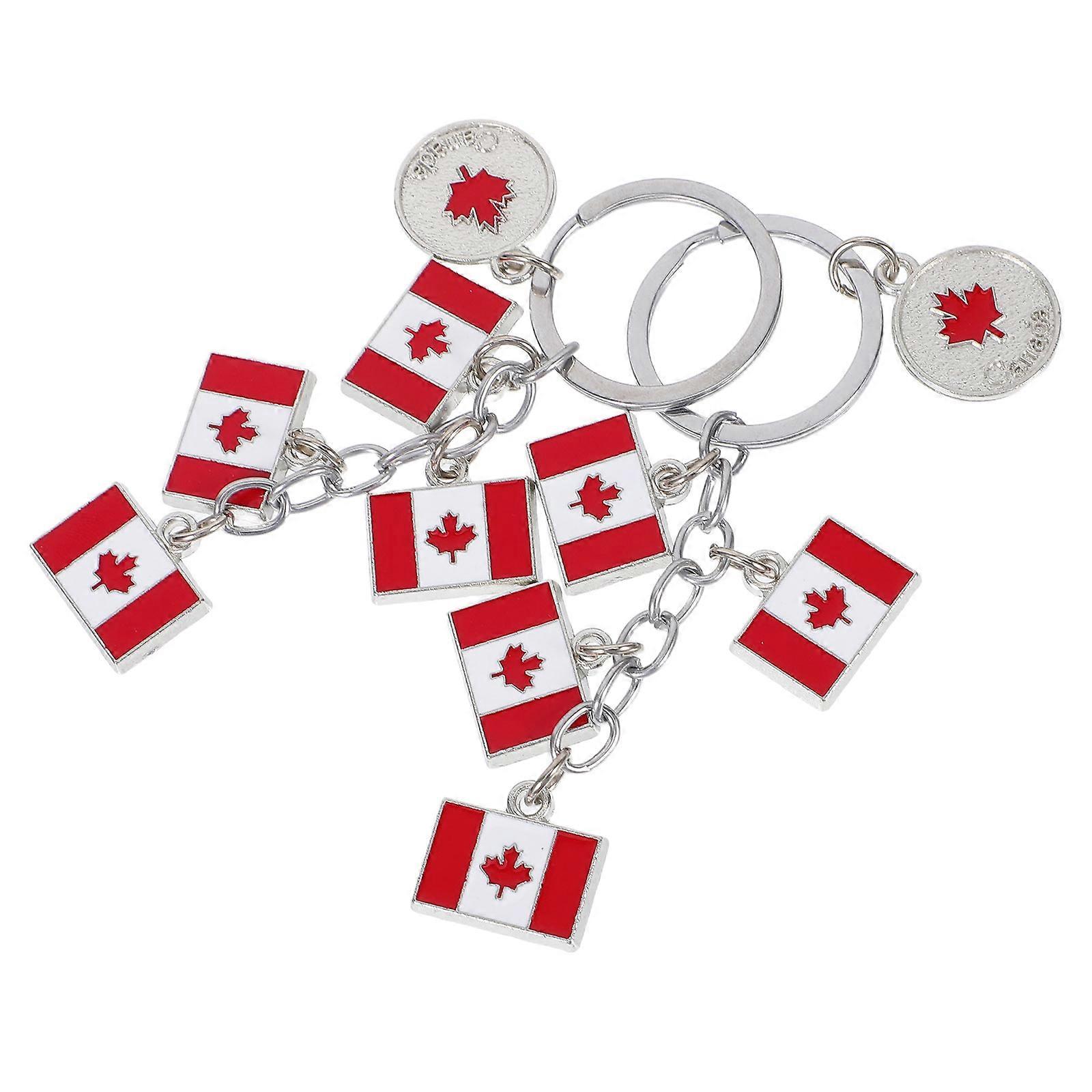 Maple Leaf Keychains Functional Decoration 2Pcs for Wallet Charm Use