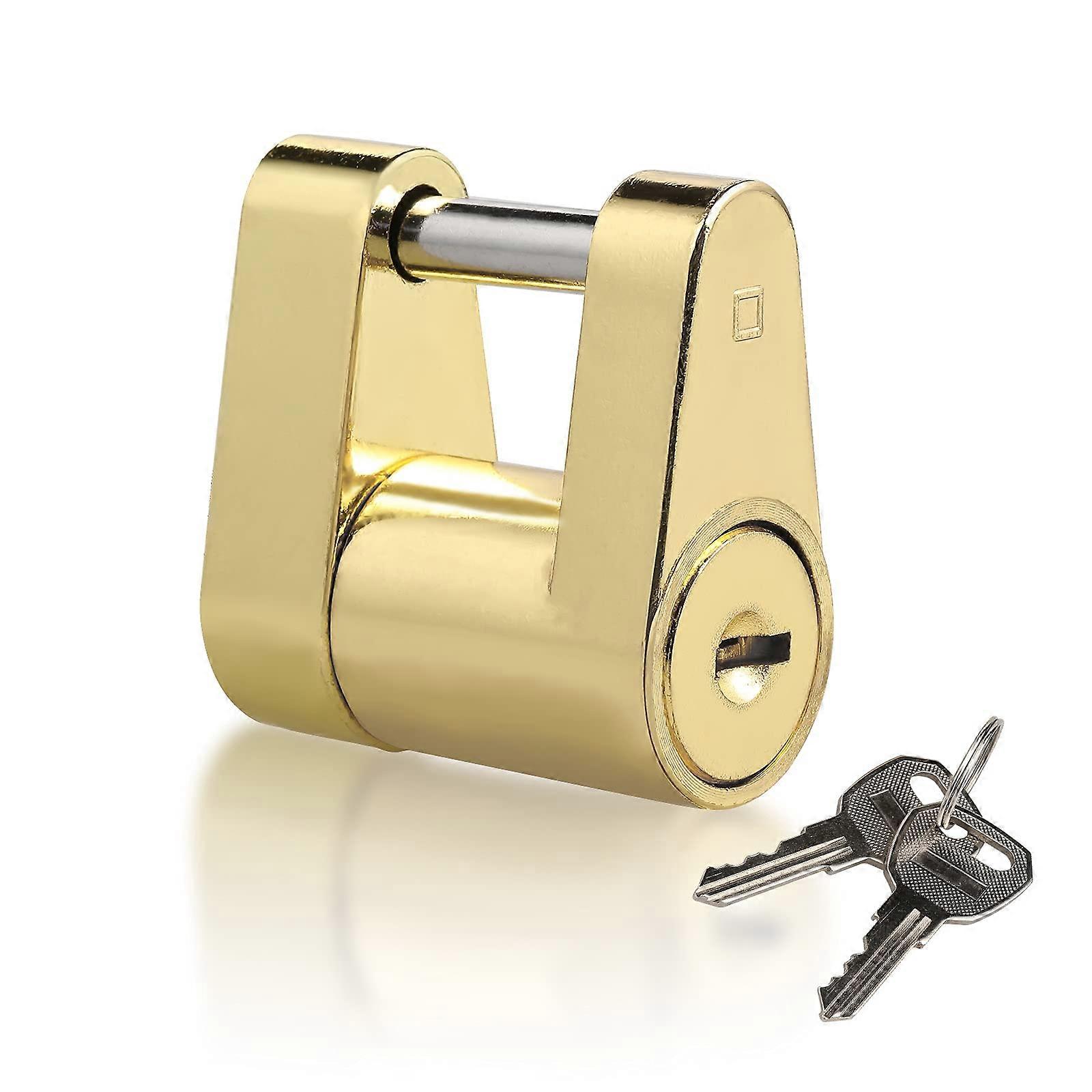 Trailer Hitch Coupler Lock 1/4 Inch Pin with Keys, RustResistant for Boat RV Truck Car