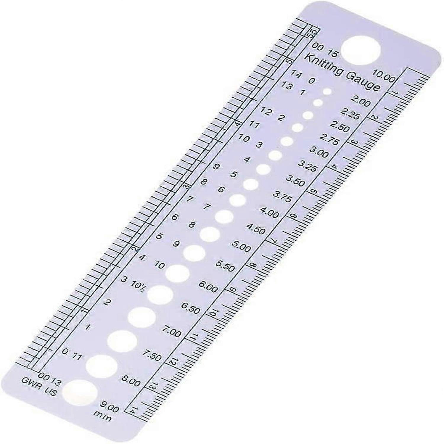 Plastic Knitting Needle Gauge Circle Geometric Template Ruler Student Measure Tool