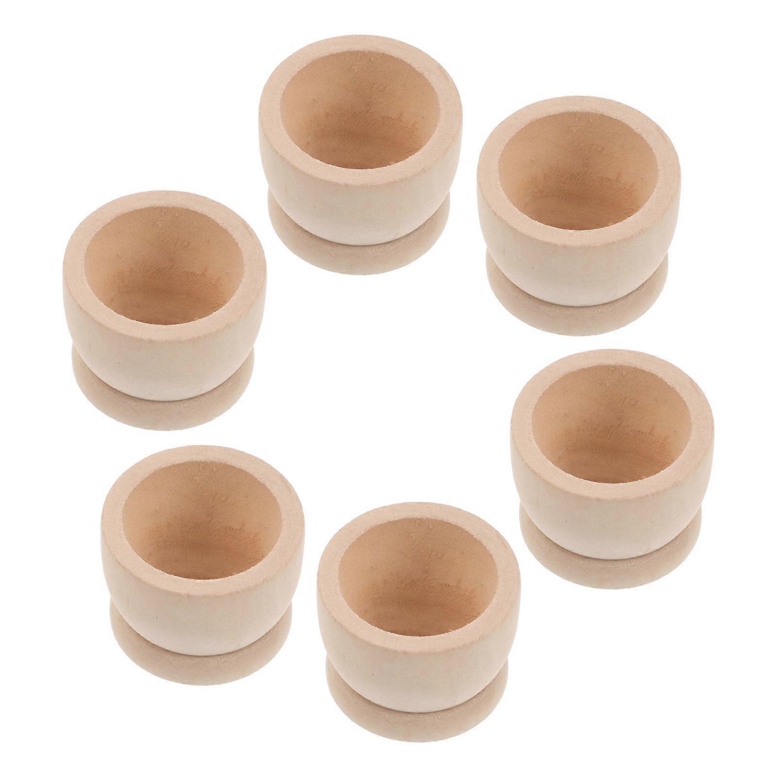 Chicken Egg Holder Wooden Tray for Storage 6Pcs Creative Easter Table Decor