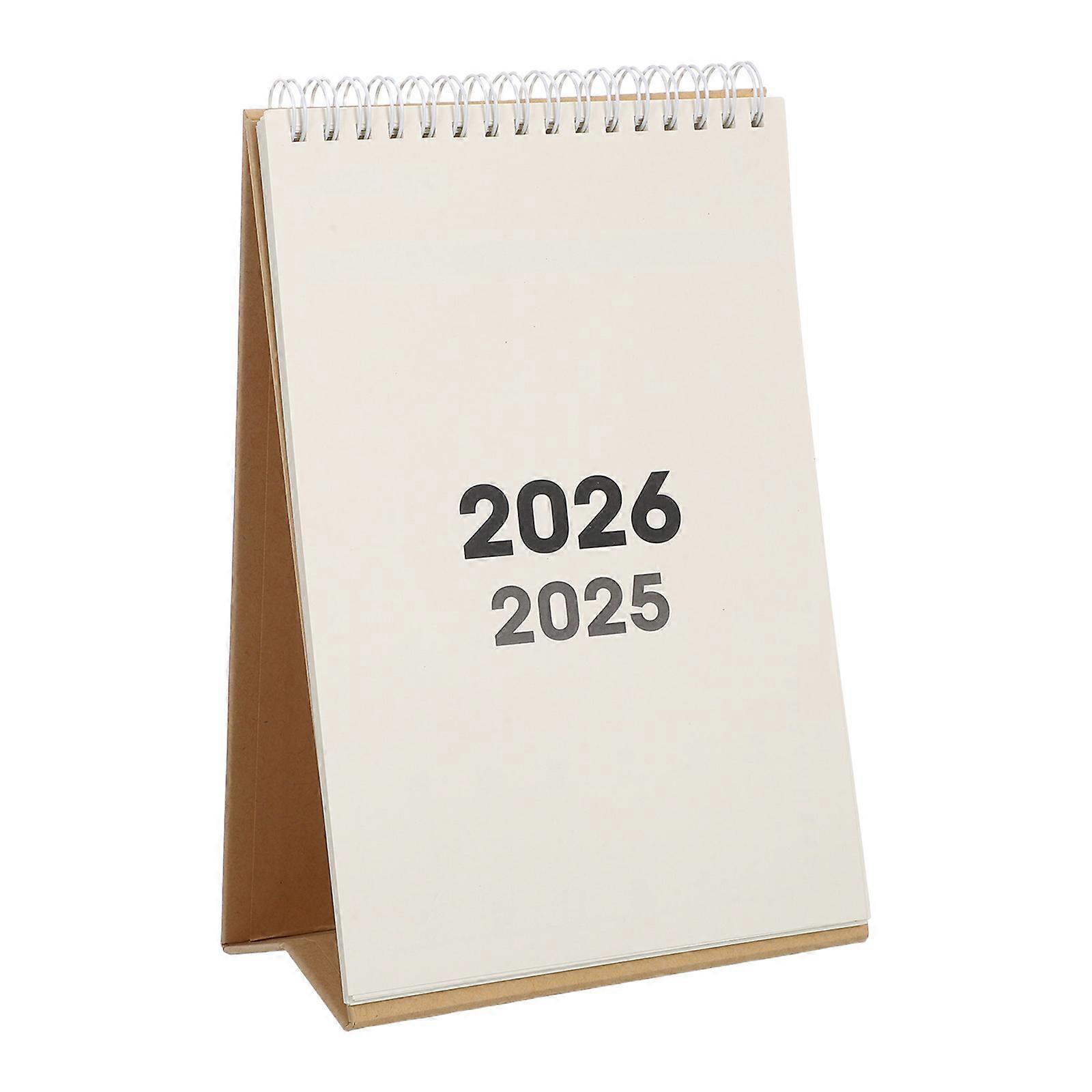 Desk Calendar 2025-2026 For Workspace Travel Home Use 18 Months Schedule Management Vertical Standing Paper 1Set