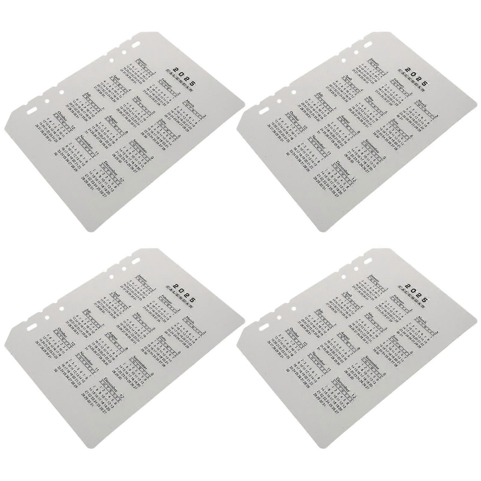 A5 Professional Binder Dividers Plastic for Notebook 4Pcs White Convenient