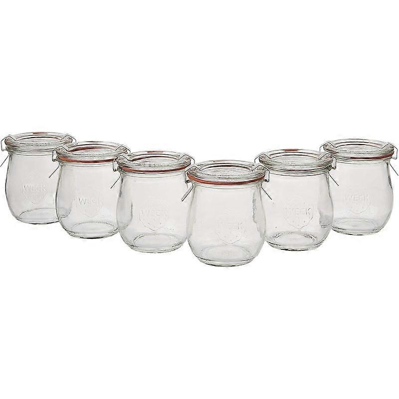 Mini  Jelly Jar with Glass  6 Rings and 12 Clamps, 6 Count (Pack of 1)