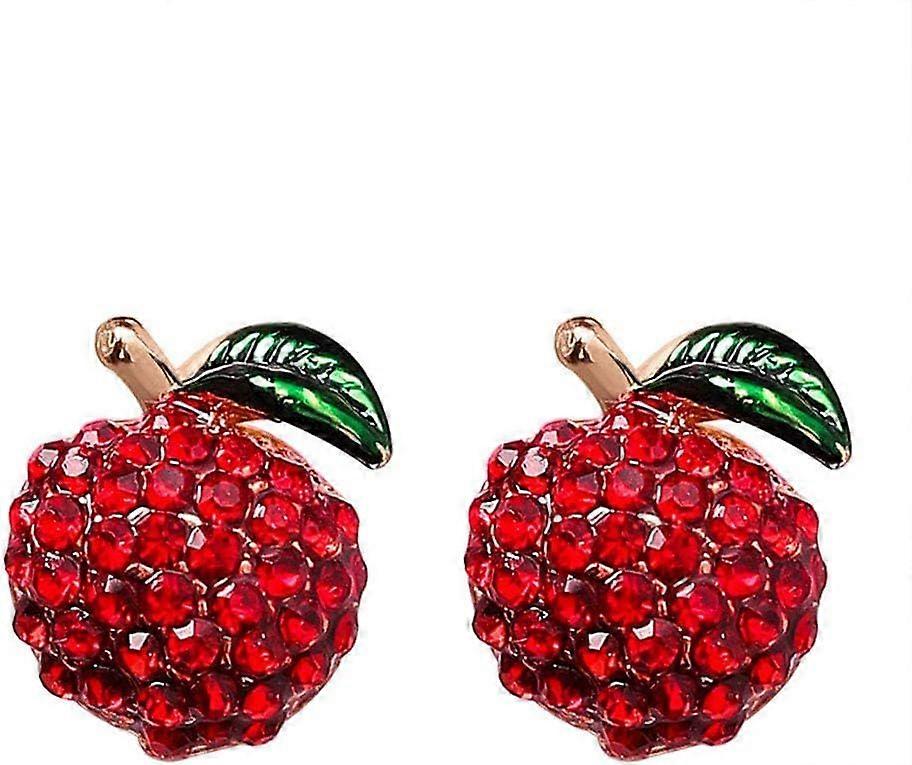 SeraphinaT S925 Silver Needle Red Strawberry Cherry Apple Flower Mushroom Stud