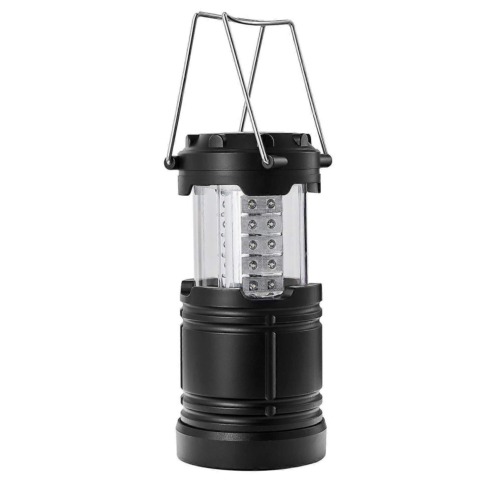 LED Camping Lanterns 4 Pack with Magnetic Base Battery Powered Collapsible Hanging Weather Resistant Black