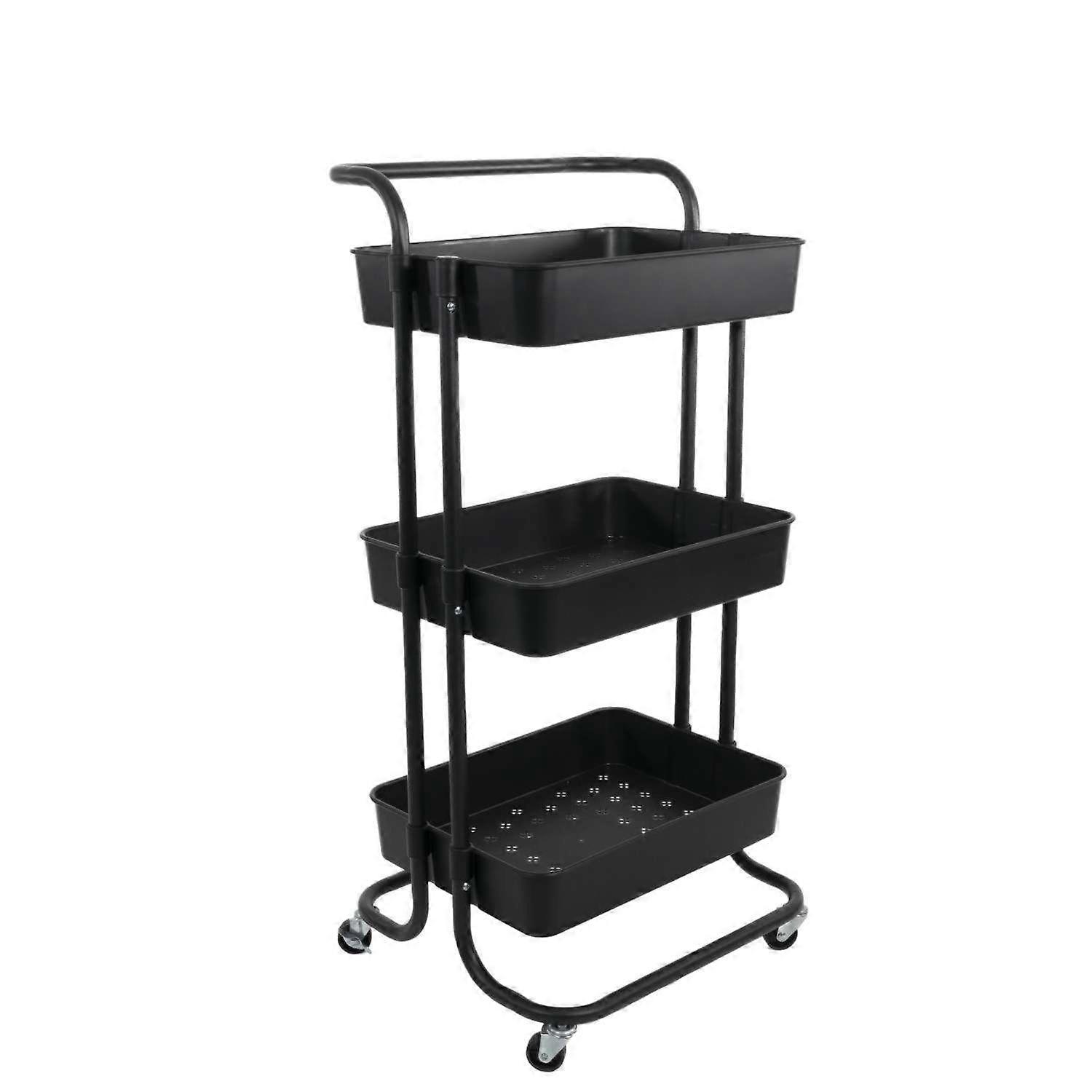Trolley with 3 Tiers Serving Trolley Storage Trolley 42 x 37 x 85.5 cm