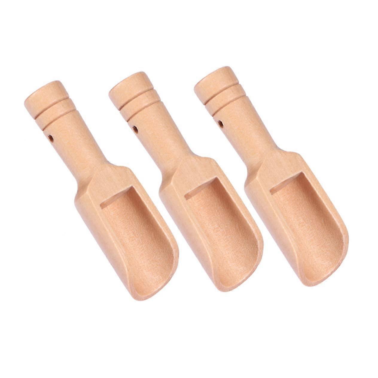 3pcs Wooden Salt Spoons for Seasoning and Cooking, Mini Measuring Spoons for Spices and Coffee