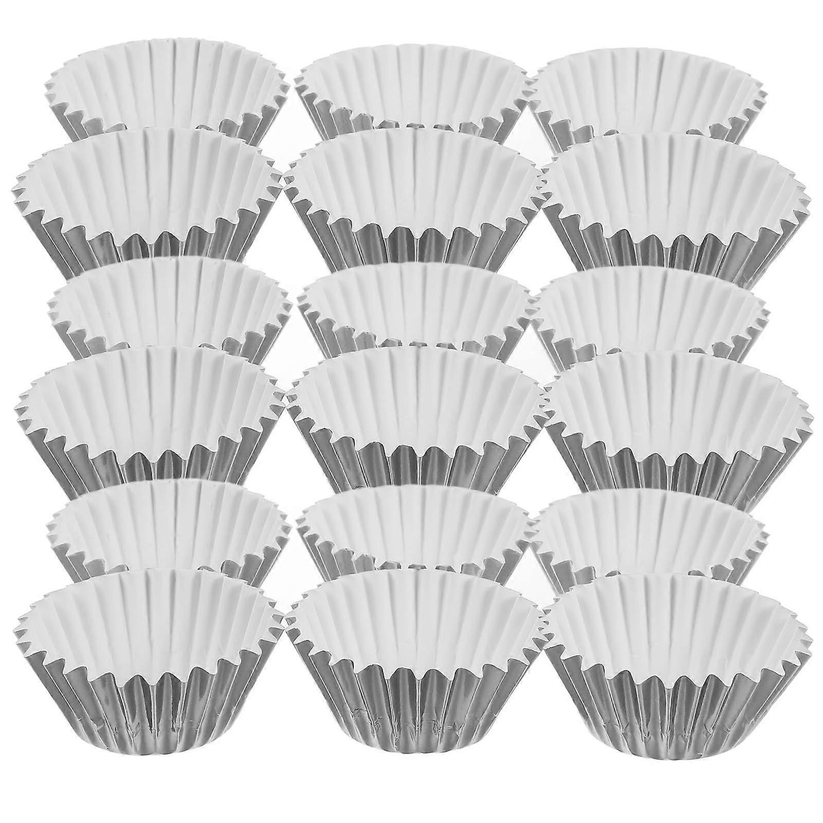 500Pcs Silver Cupcake Paper Baking Cups Made from Aluminum Foil for Baking