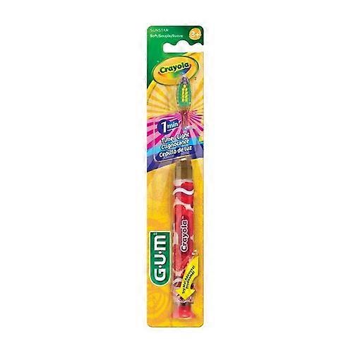 Gum Crayola Kids Flashing Light Timer Soft Toothbrush, 1 Count