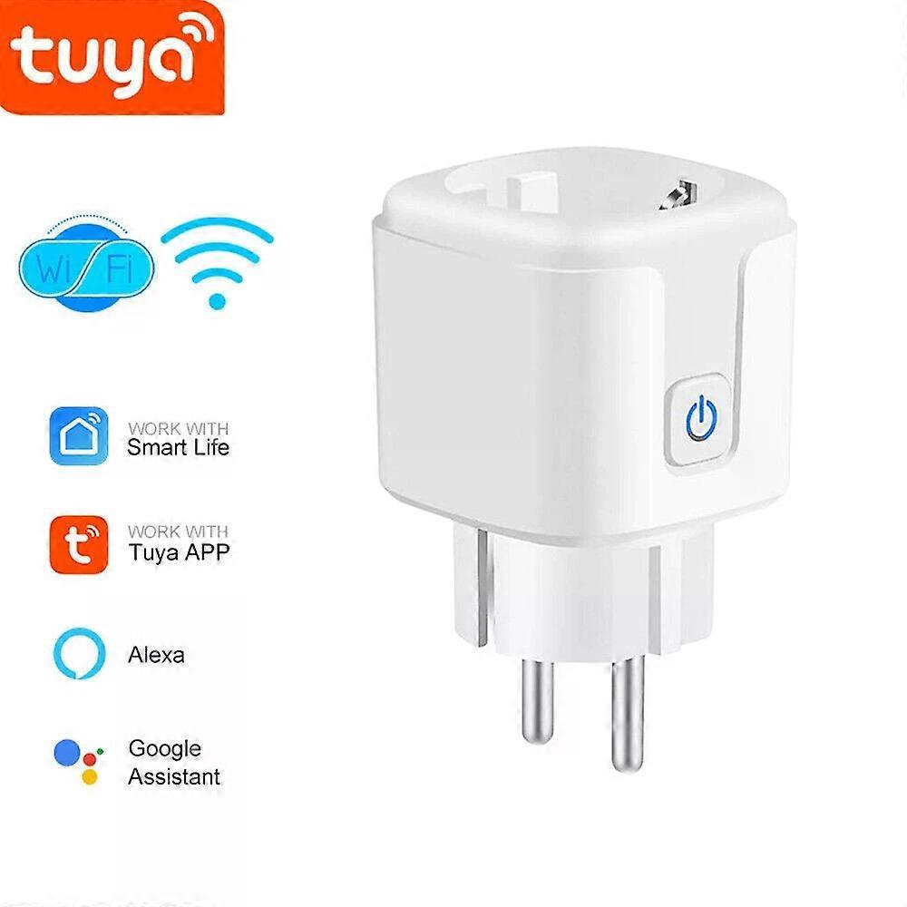 Tuya EU WiFi Smart Plug 16A/20A Socket with Power Monitoring Timing Function Smart Life APP Remote Voice Control Alexa Google