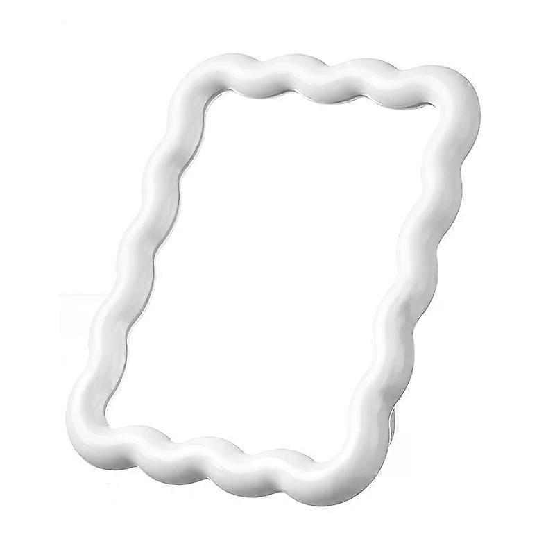 Corrugated Desktop Makeup Mirror Solid Colour Simple Portable Handheld Makeup Mirror Foldable Student Compact Cute Mirror