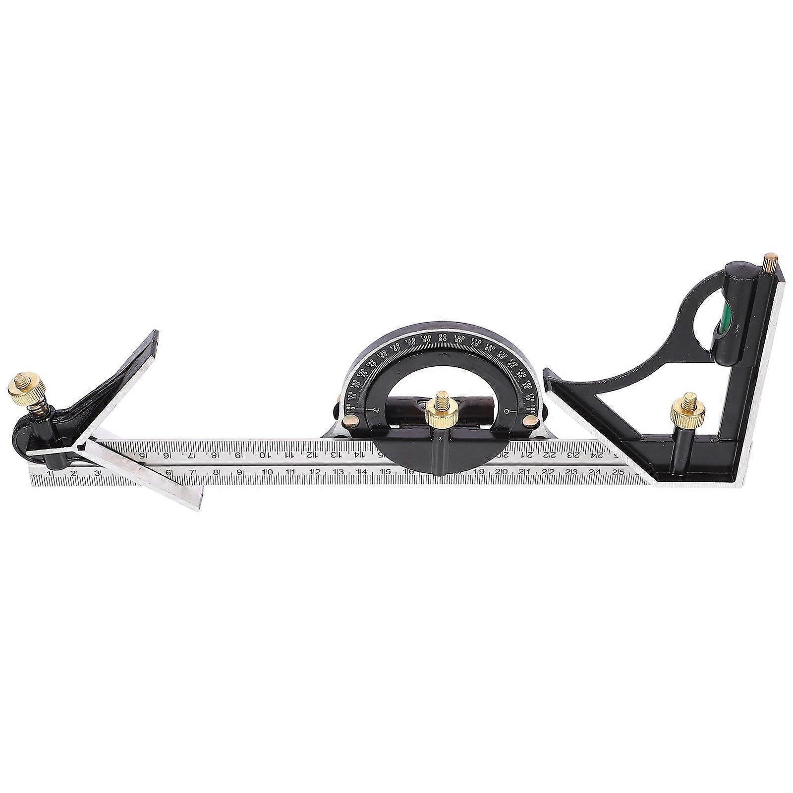 Woodworking Angle Measuring Ruler 2 in 1 Stainless Steel Protractor for Precision Carpentry
