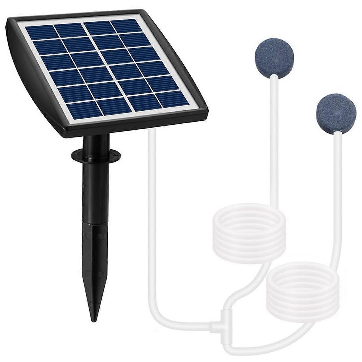 Solar Pond Air Pump with  Efficiency Oxygenation, 2W Dual Mode Solar Water Oxygenator for Fish Tank and Garden Pond