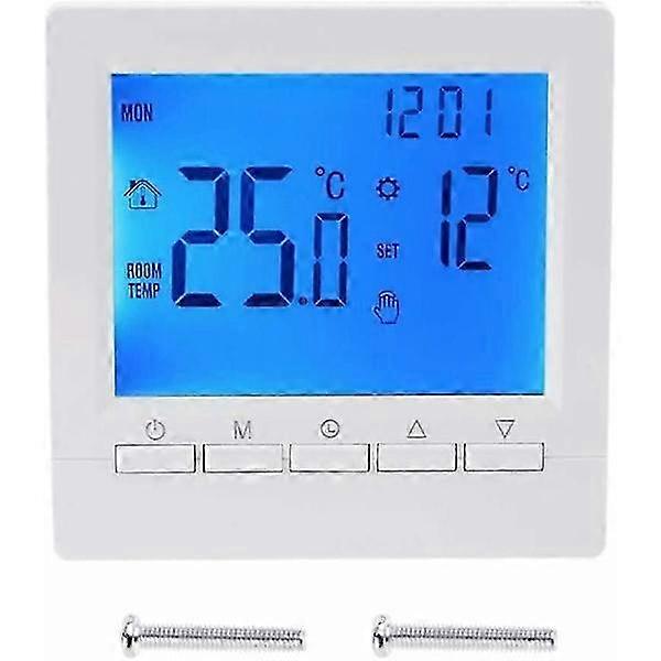 Intelligent Wall Thermostat With Lcd Display For Underfloor Heating - Blue Backlight