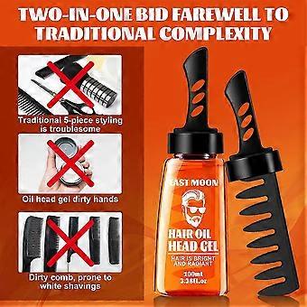 1-3X 2 In 1 Hair Wax Gel With Comb Long Lasting Men'S Hair Styling Gel Tool Hair