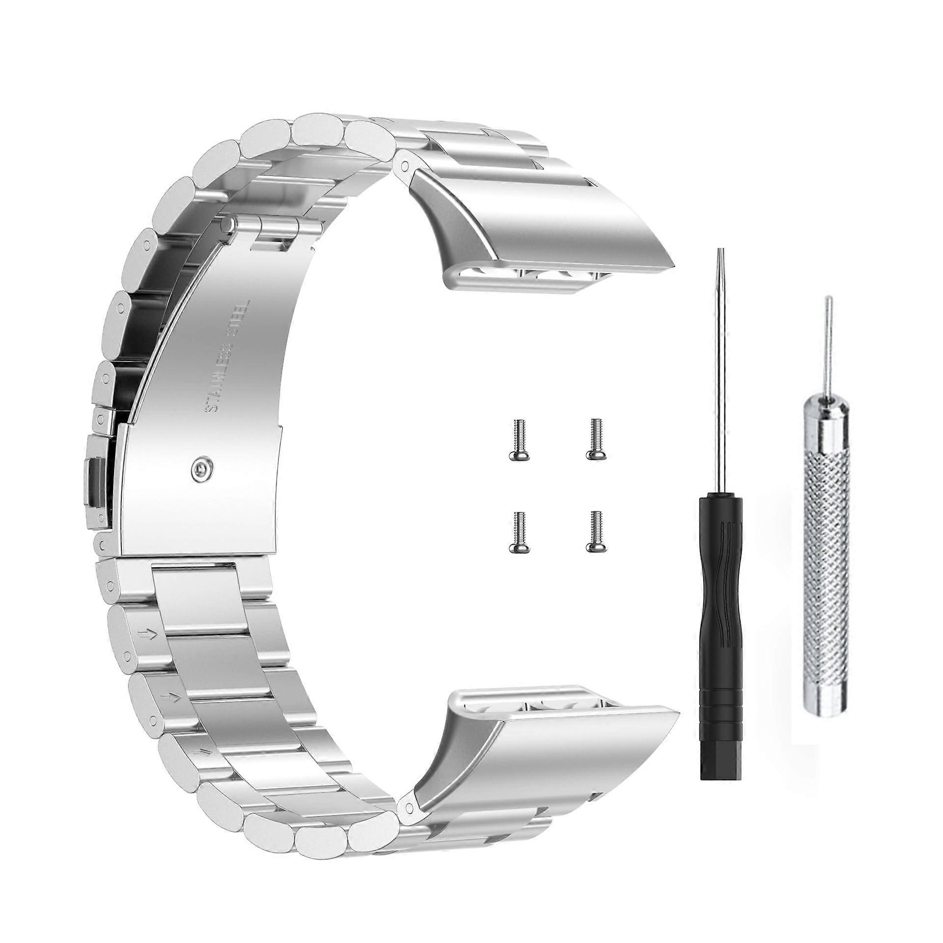 Stainless Steel Replacement Watch Band Quick Release Adjustable Strap Silver for Garmin Approach S10 and Forerunner