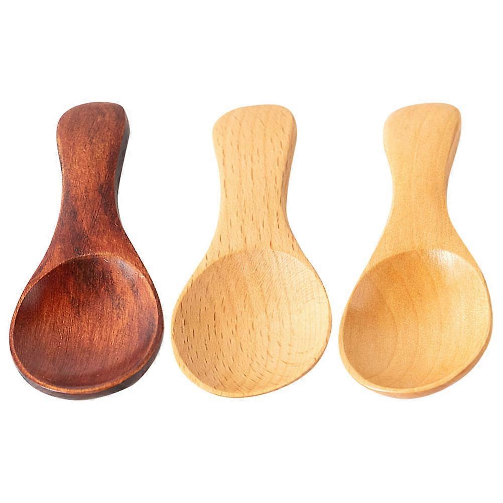 3Pcs Mini Wooden Spoon For Home Cooking Kitchen Utensils Versatile Functionality Short Handle