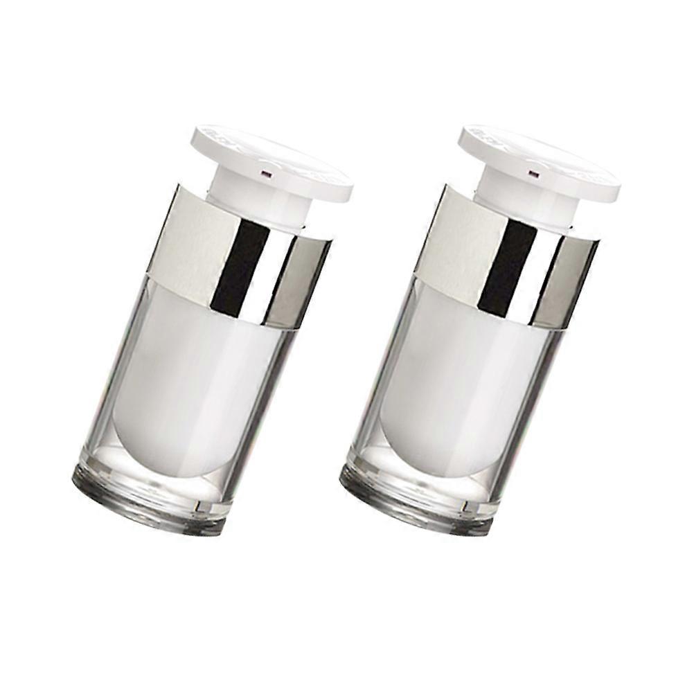 2Pcs Acrylic Vacuum Bottle True Vacuum Bottle for Storage White