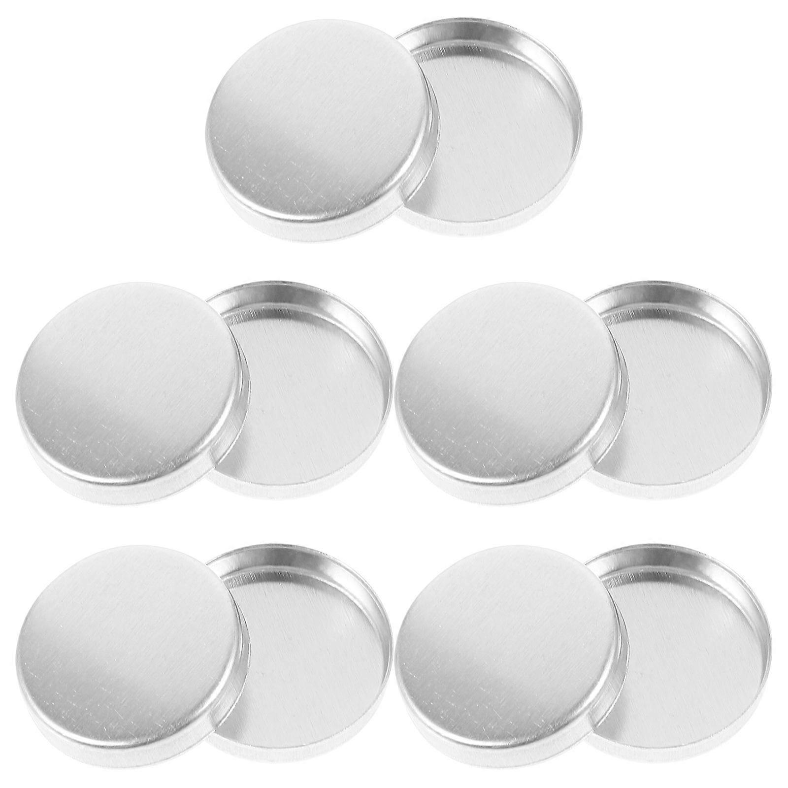 Empty Eyeshadow Pan Aluminum Tray for Storage Use 10Pcs Silver Makeup Case