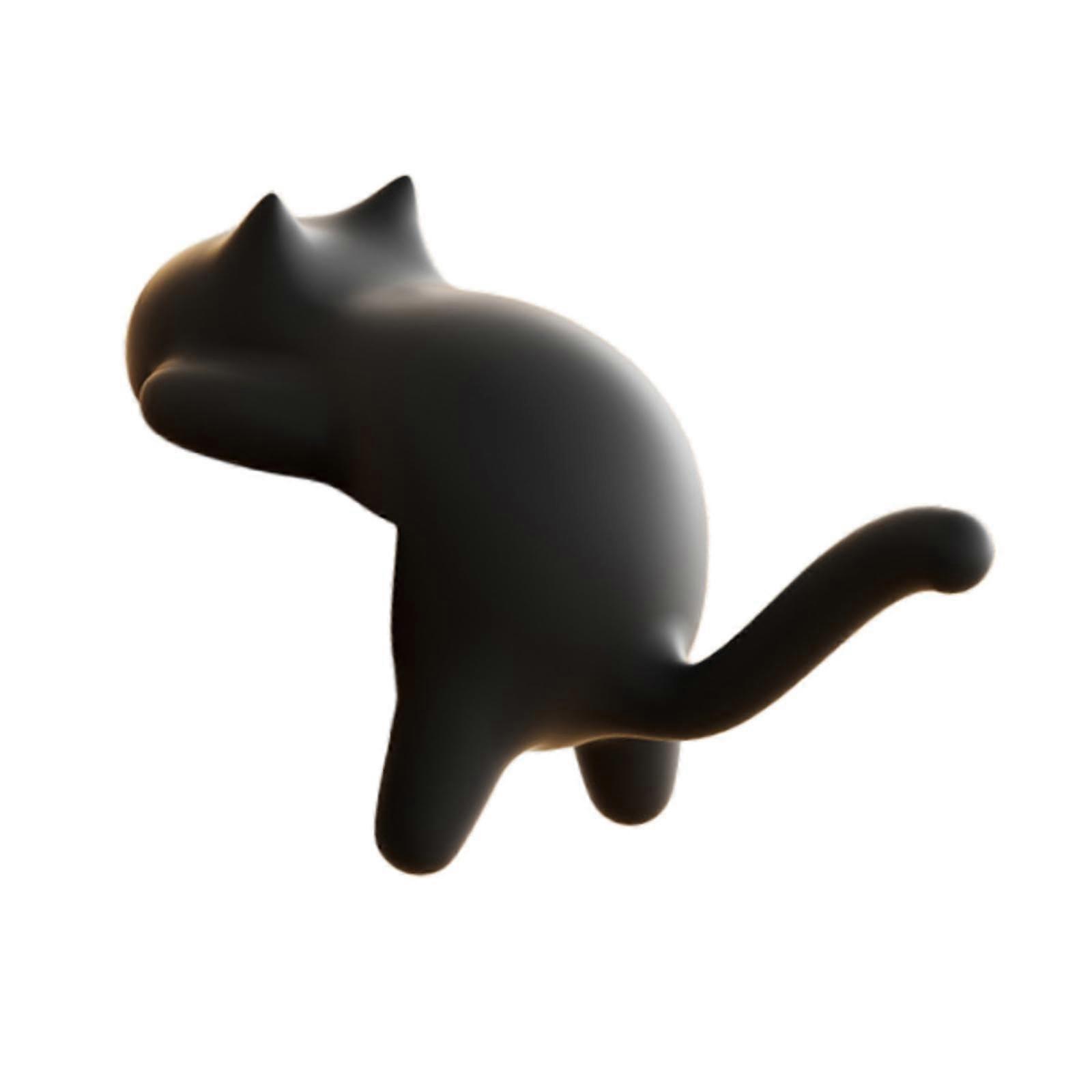 Cat Shaped Desk Hook Self Adhesive Table Edge Holder SpaceSaving Durable PP for Home Office Black