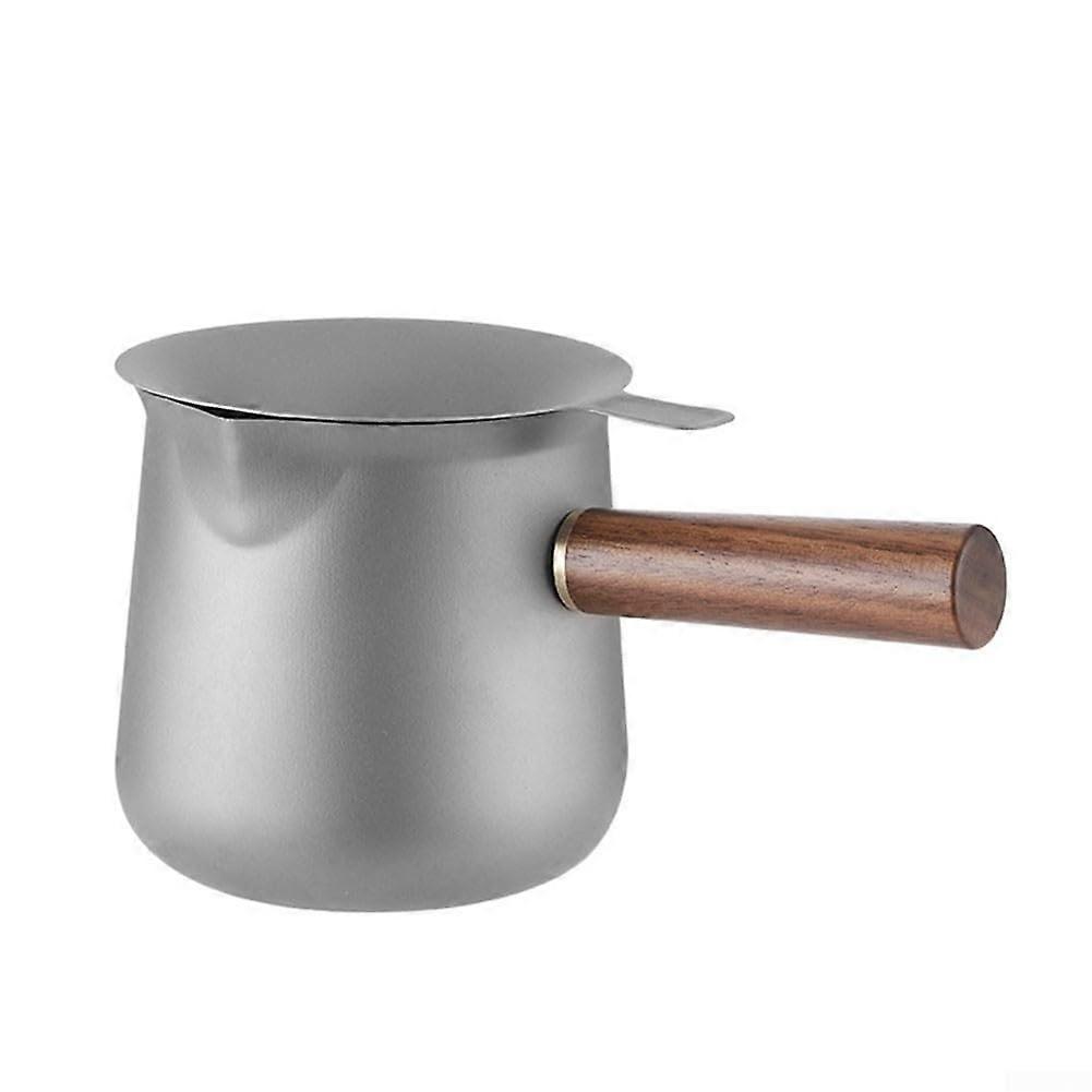 Titanium Tea Pot with Wooden Handle 380ml Lightweight Camping Kettle with Efficient Filter