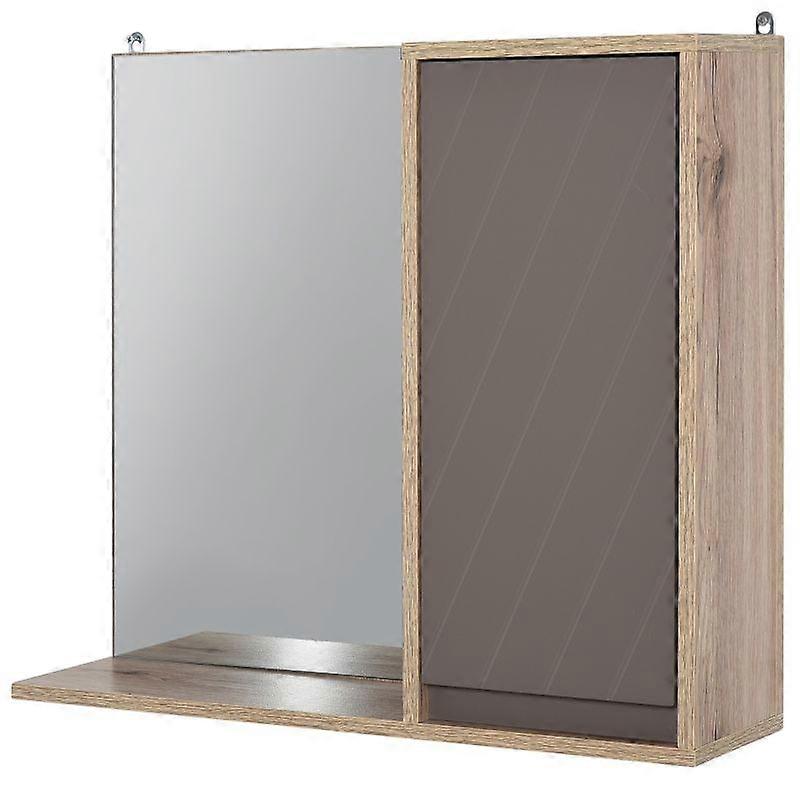 Wall-Mounted Bathroom Cabinet with Mirror and Adjustable Inner Shelf
