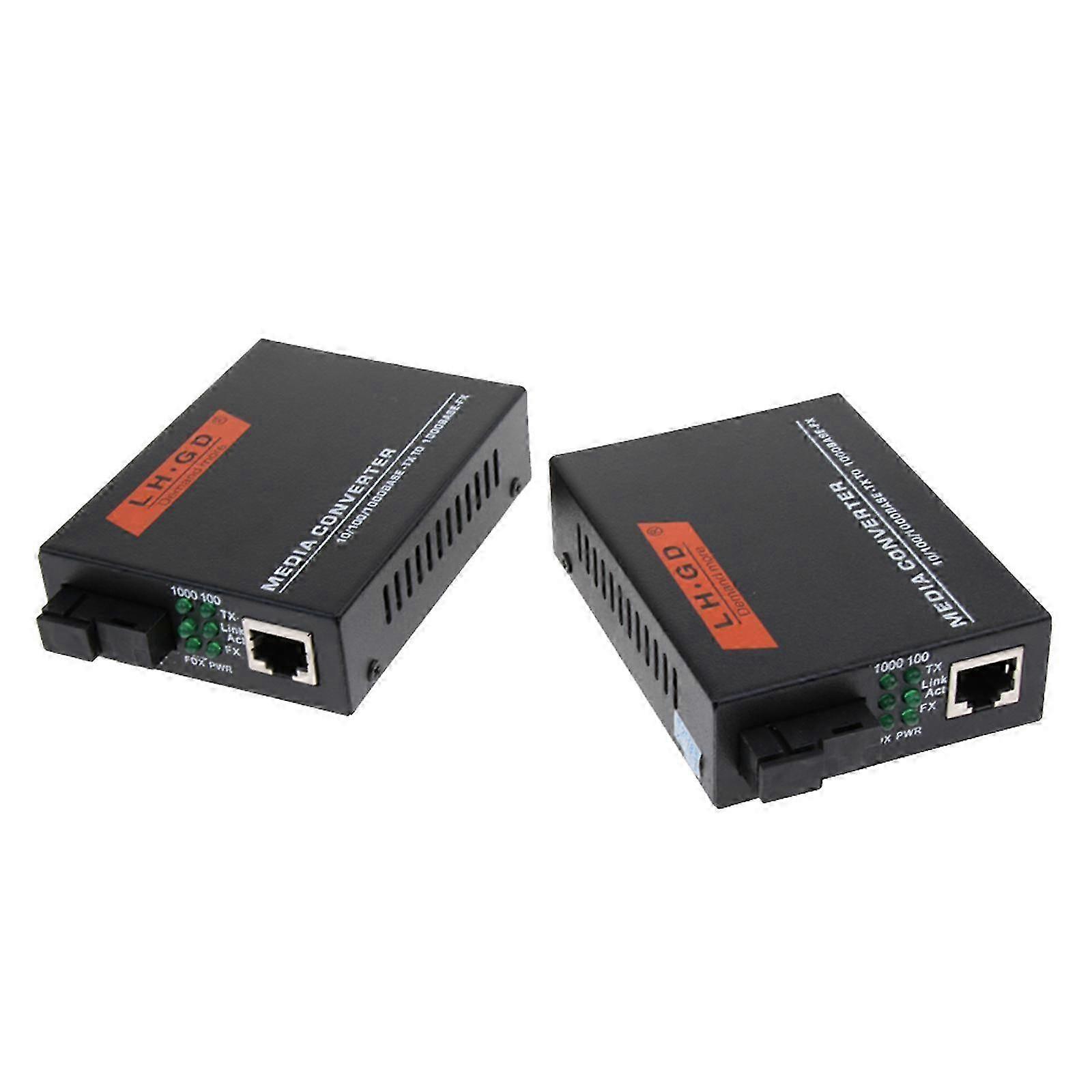 2x 1000M External Ethernet Converter Fiber Optical Transceiver, Single 25-26