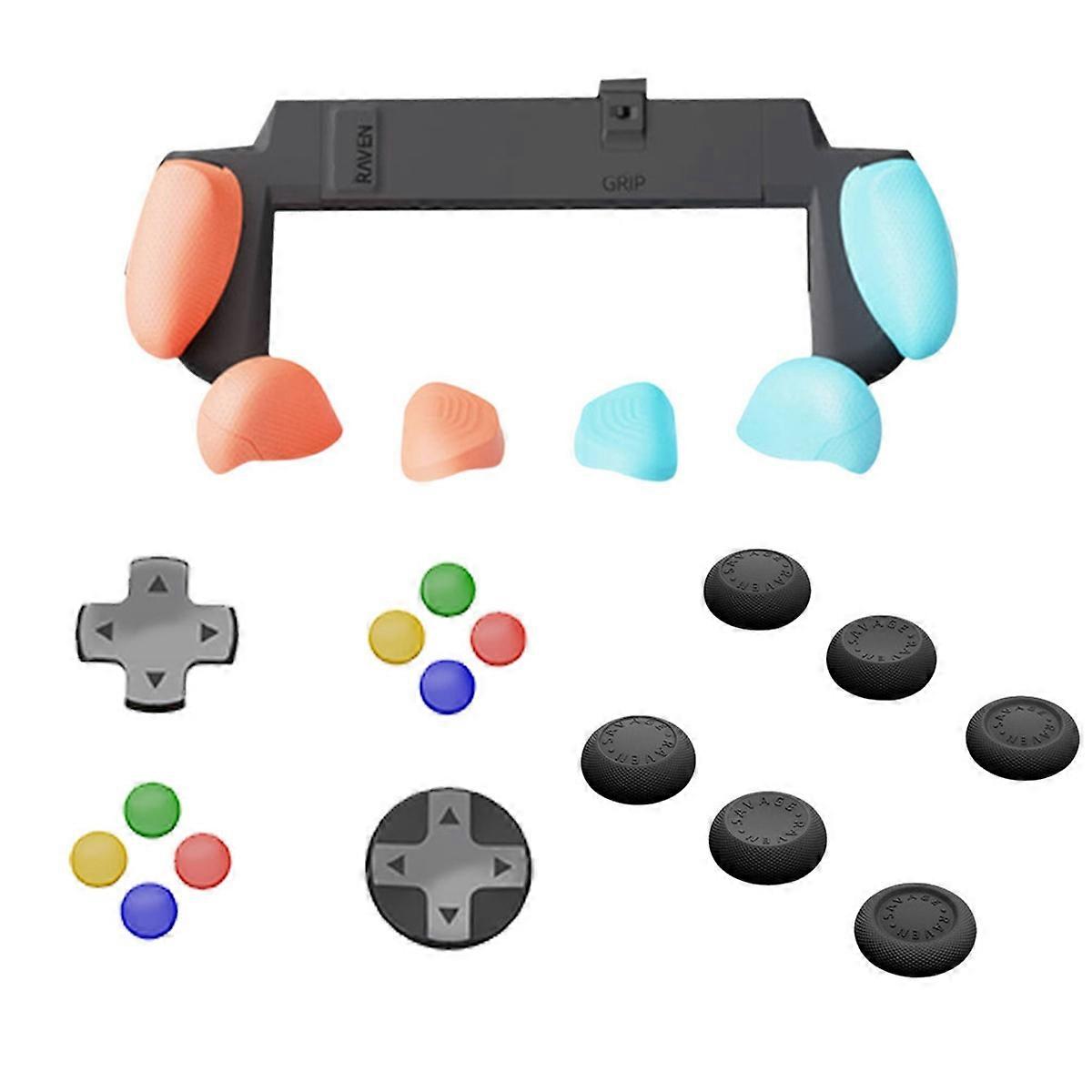 For Switch2 Case Plastic Grip Protective Shell+Joystick Caps+Direction Keys Kit for Switch2 Grip Case Dust-Proof Cover B