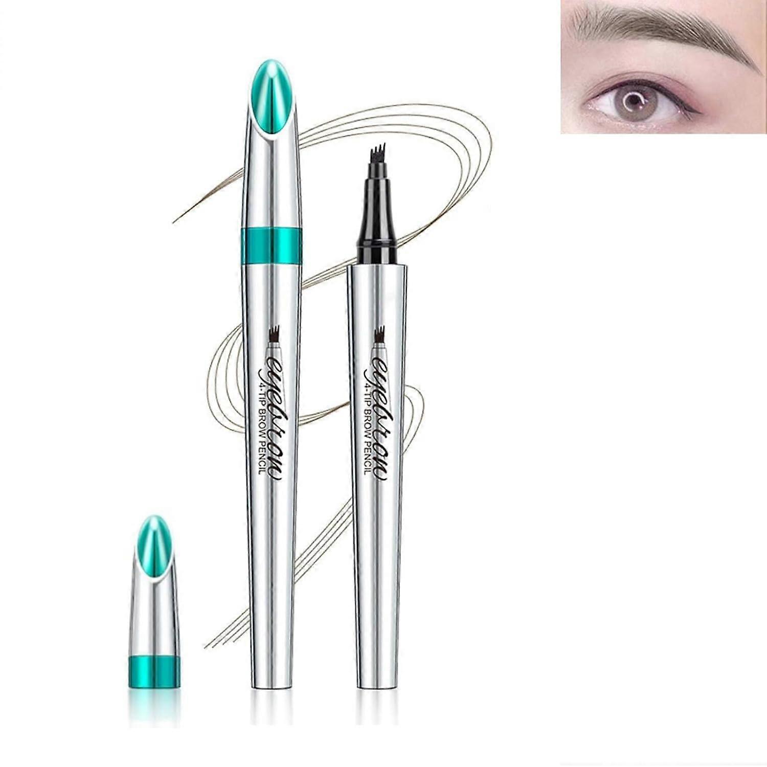 Waterproof Microblading Eyebrow Pencil Dark Brown with Precision 4Fork Tip for Natural Hair Simulation
