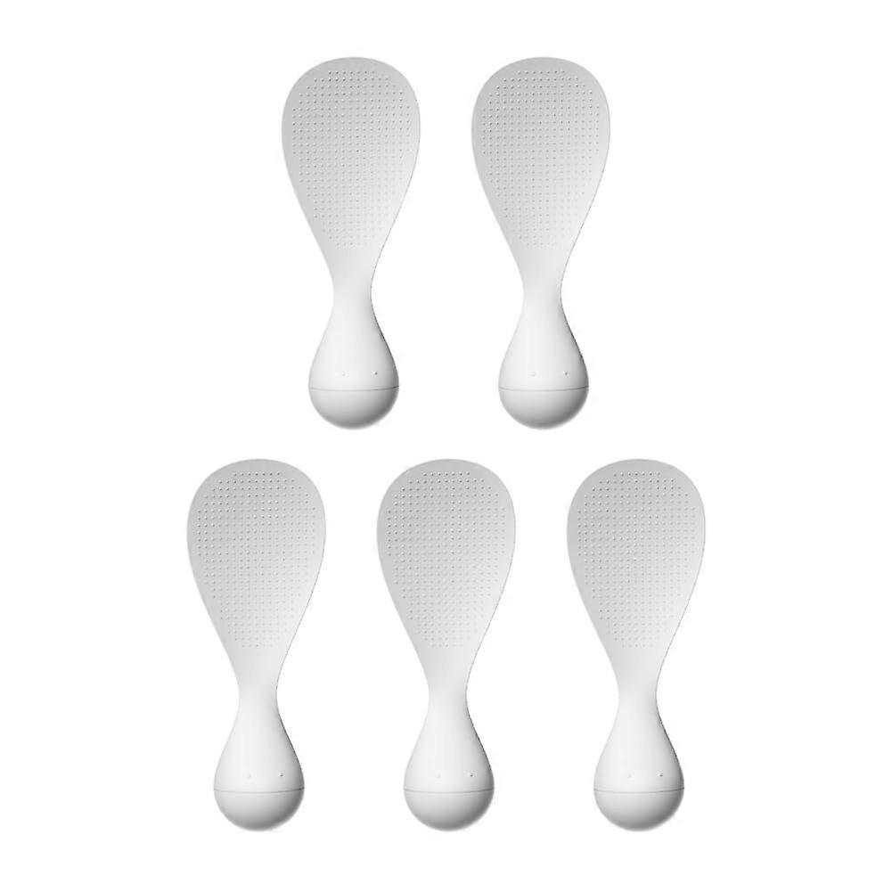 5pcs NonStick Rice Spoon Set with SelfStanding Base and Ergonomic Grip, Easy Clean White