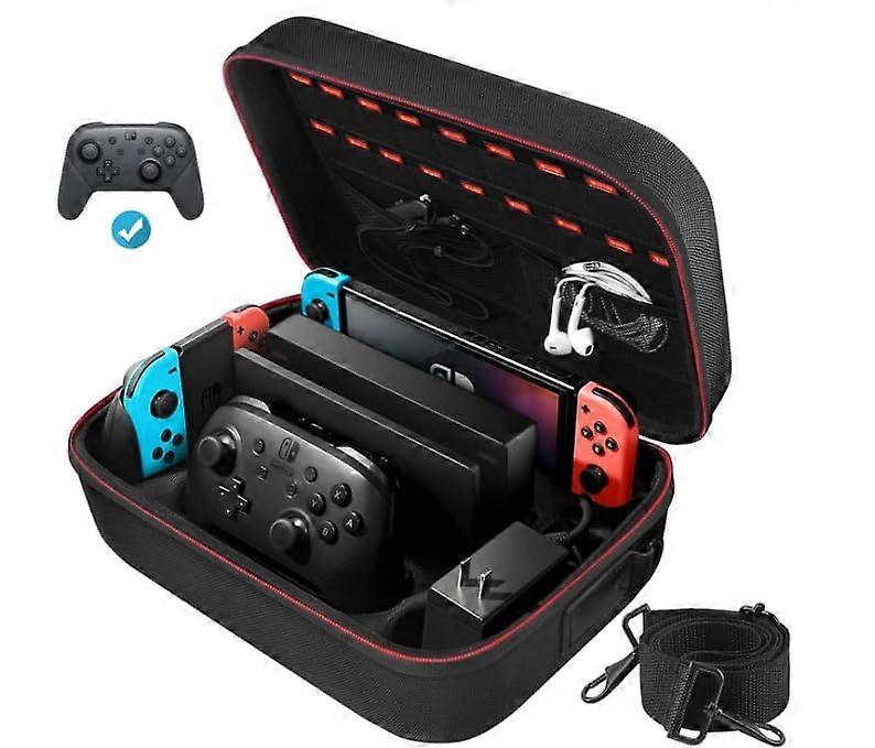 Carry Case for Nintendo Switch with Protective Hardshell and Storage for Switch OLED Console and Games