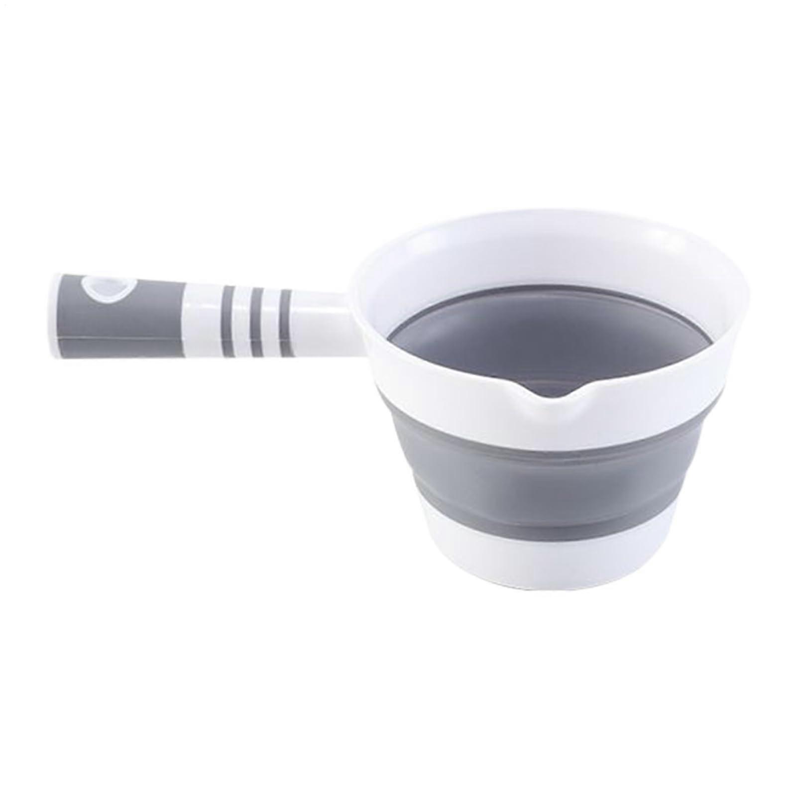 Foldable Water Scooping Ladle with Hangable Loop, Heat Resistant Bath Scoop for Kitchen and Garden