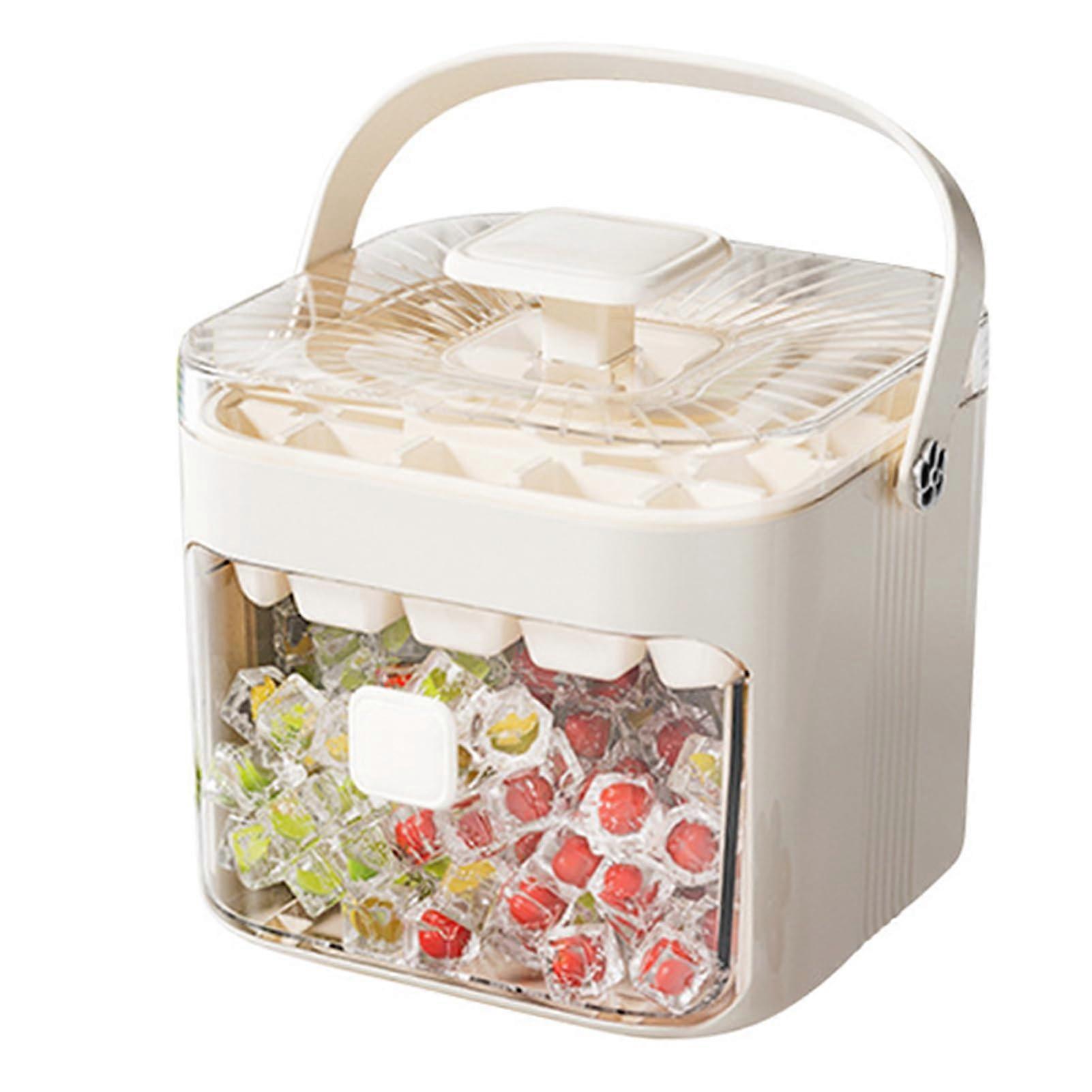 Ice Cube Tray with Lid Easy Release Durable Food Grade PP Reusable Mold for Freezer