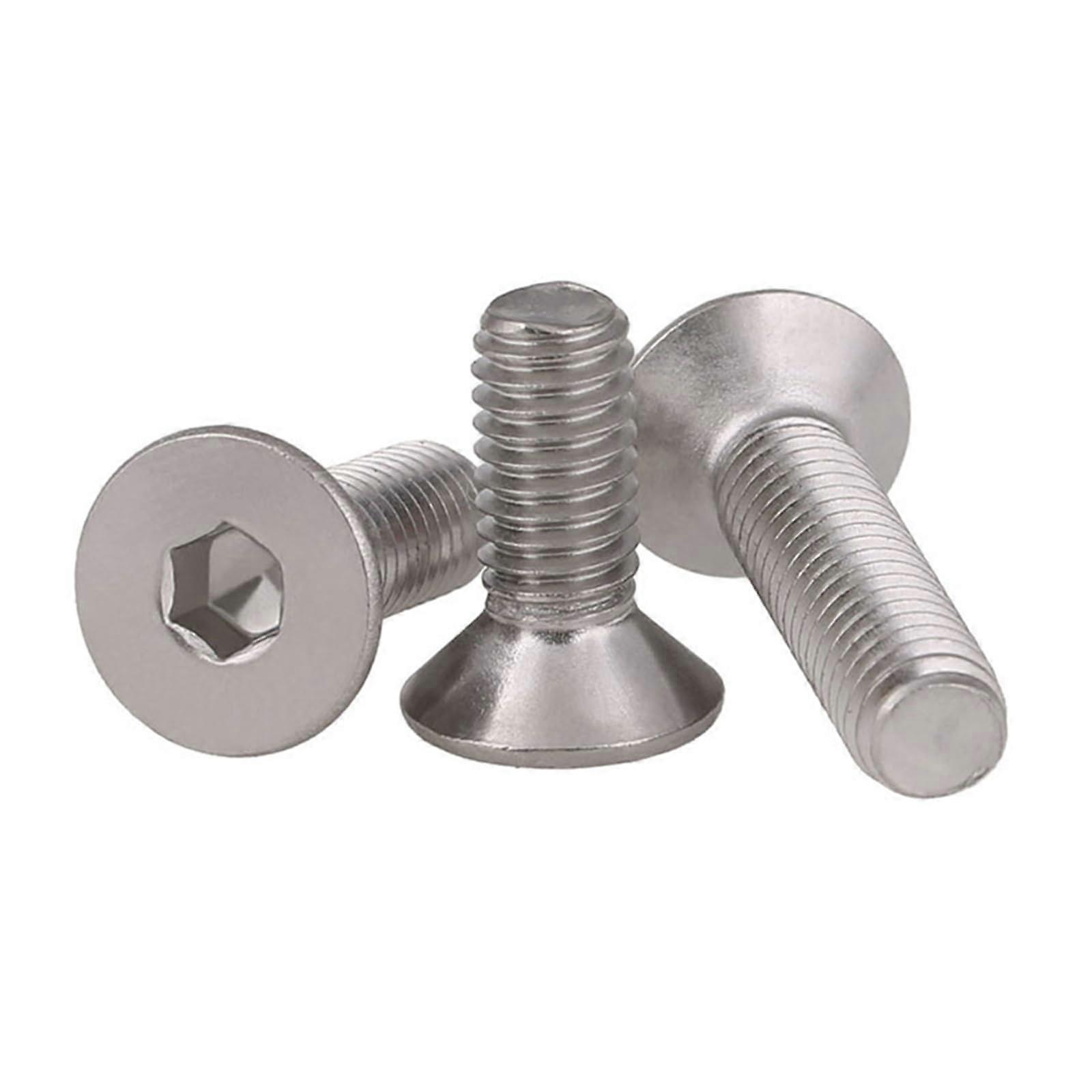 10pcs 304 Stainless Steel M6 Hex Socket Countersunk Screws Corrosion Resistant Flush Mount