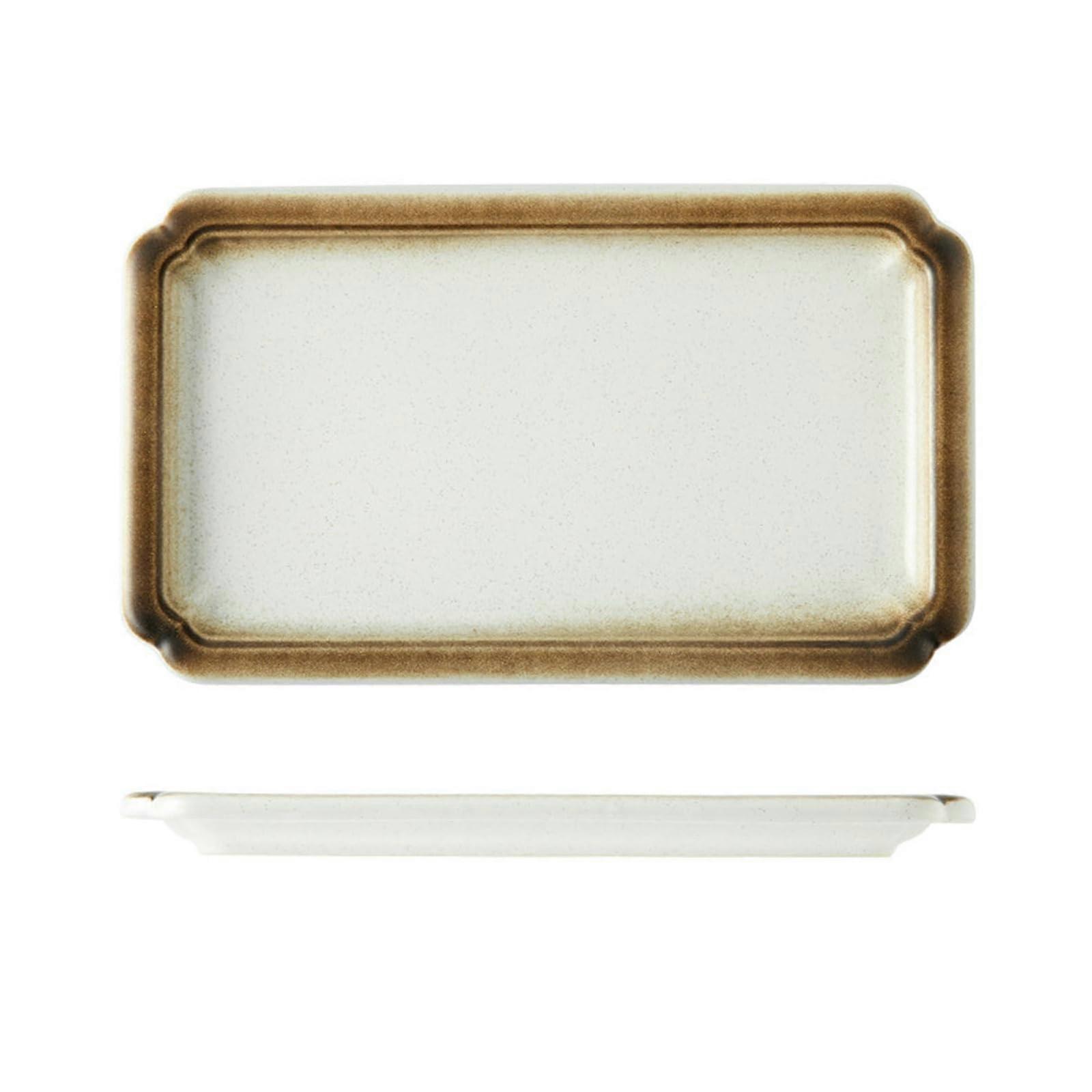 Ceramic Serving Platter 12 Inch Glazed Rectangular Dinner Plate for Fish Microwave Dishwasher Safe
