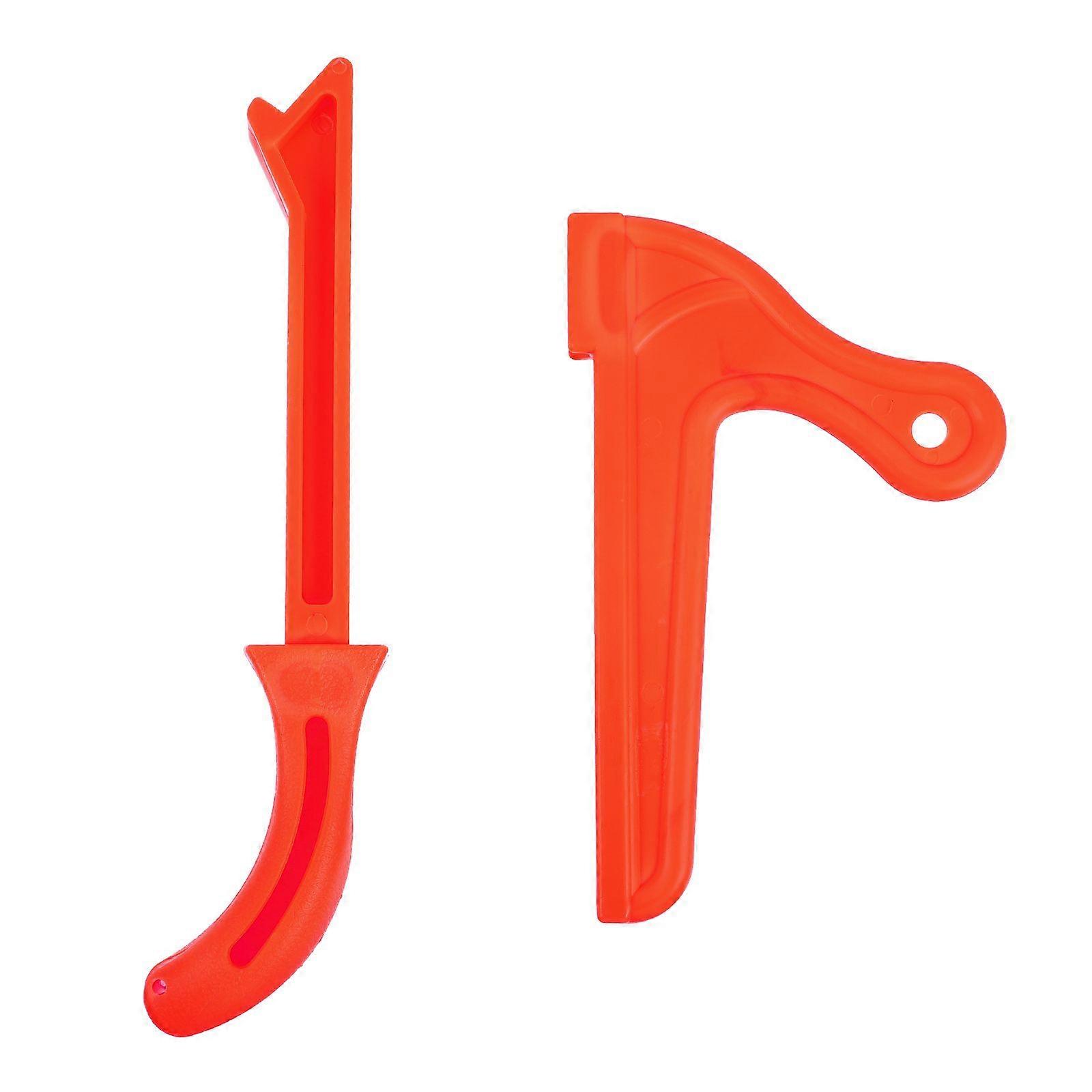 2Pcs Woodworking Tools Set Woodworking Push Handlebar Utility Tools (Orange)