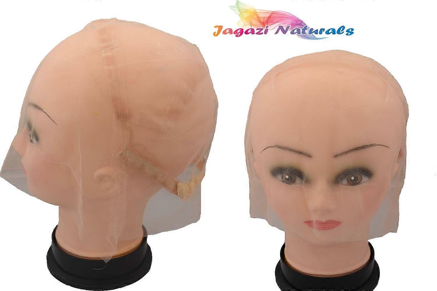 Full Lace Wig Cap with Adjustable Straps, Beige Wig Making Cap for Ventilating and Styling