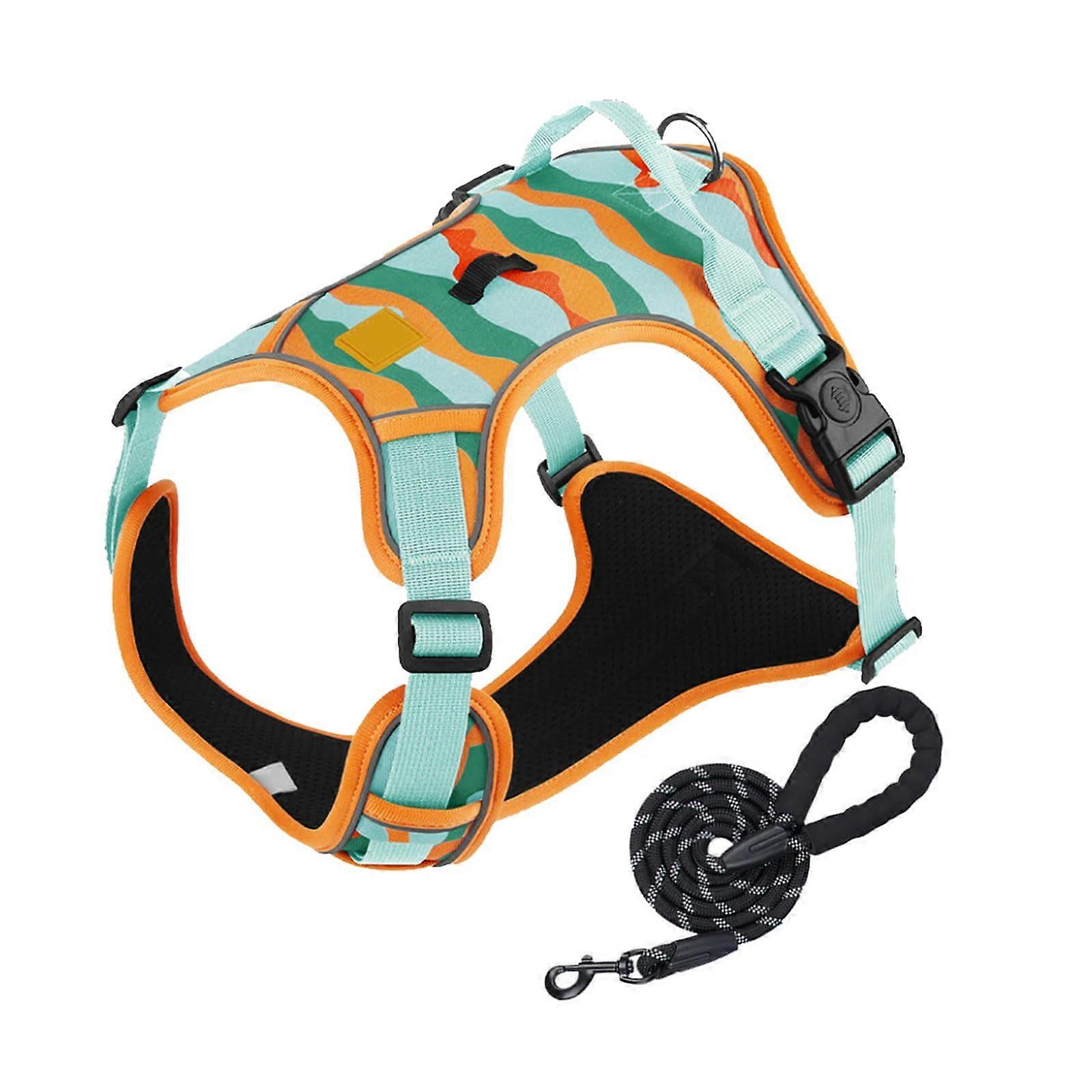 No Pull Camouflage Dog Harness with Leash Adjustable Reflective Puppy Vest with Easy Control Handle