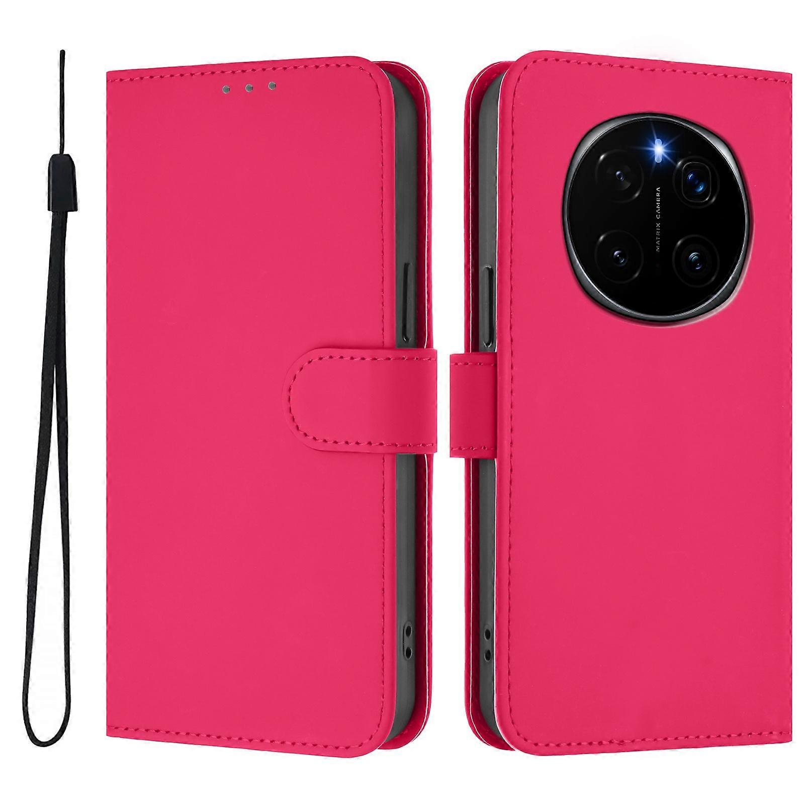 For Honor Magic7 Pro 5G Case Solid Color Wallet Leather Phone Cover with Strap