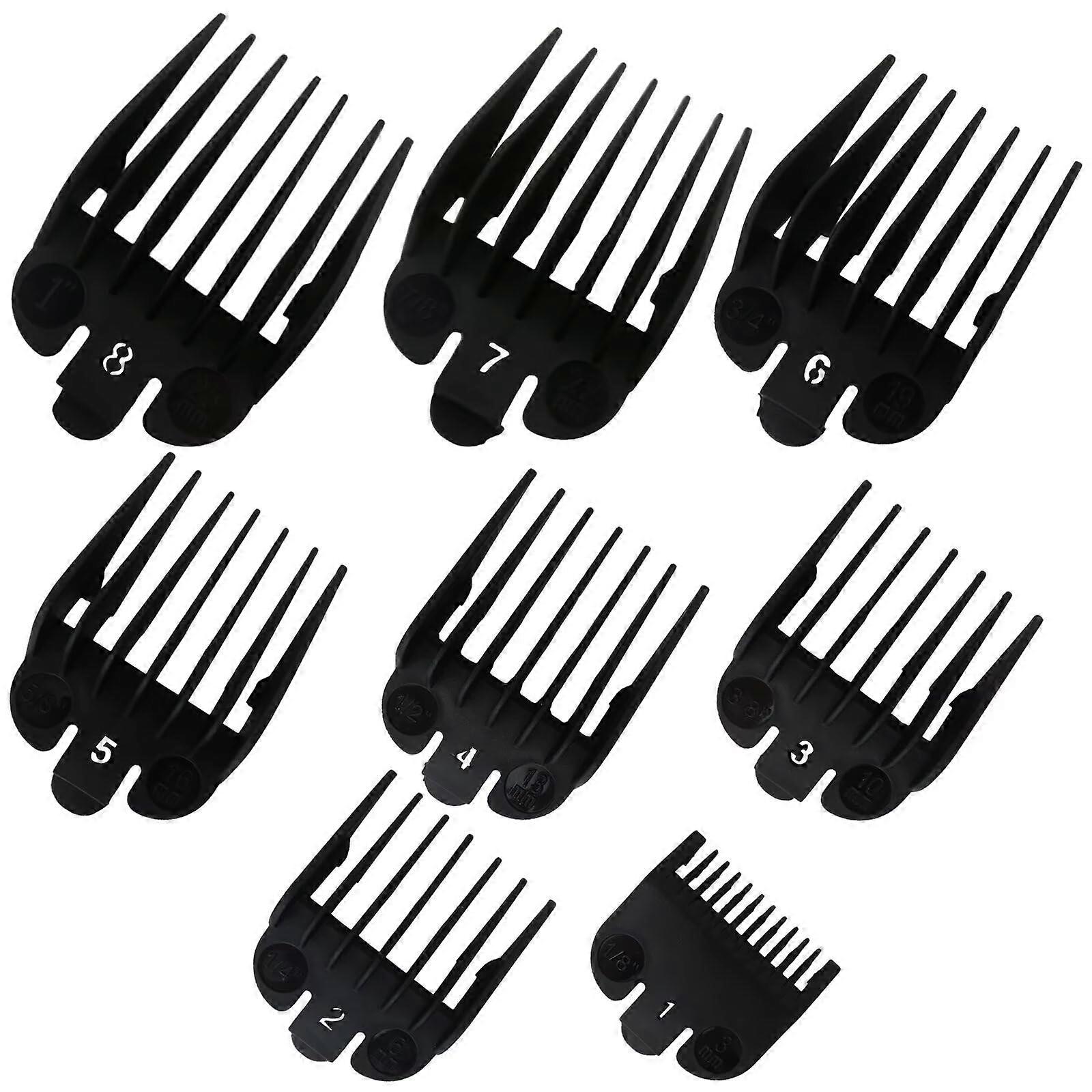 Clipper Guide Combs 8 Pack Replacement Hair Clipper Guards for Wahl Precise Length Control Black