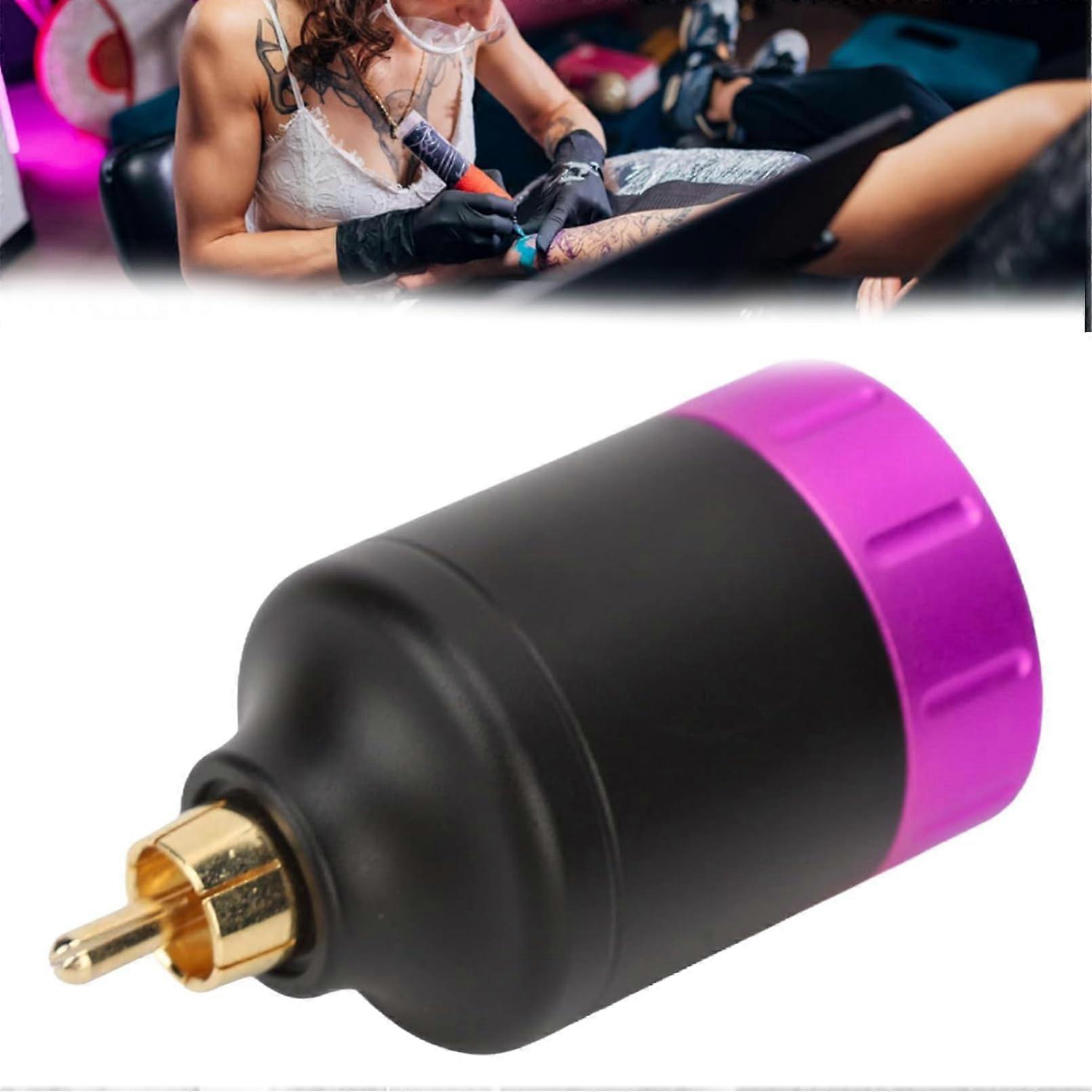 Wireless RCA Tattoo Power Supply 1300mAh with LCD Screen Precise Voltage Control for Permanent Makeup Purple