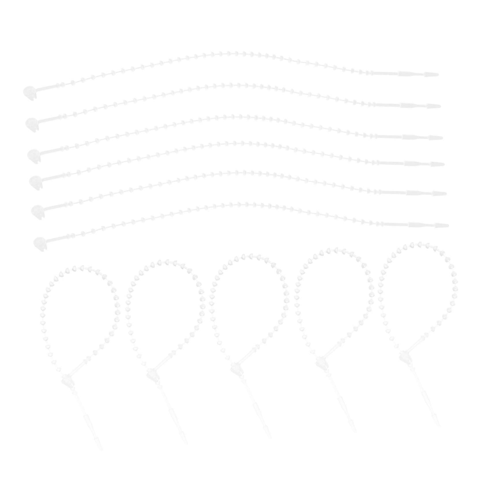 1000 Pack Adjustable Plastic Security Tag Fasteners Bead Cable Ties with Lanyard Clips for Clothing