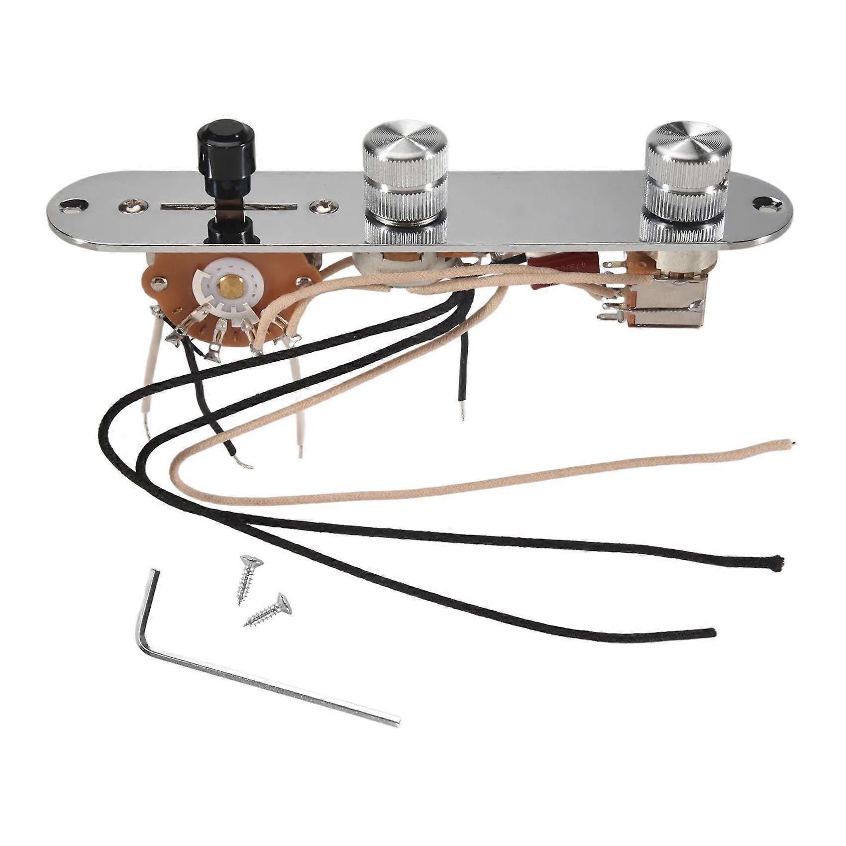 Prewired Guitar Control Plate Assembly,Loaded 3-Way Blade Switch Push Pull Potentiometer Excellent CTS Pot Speed Knobs