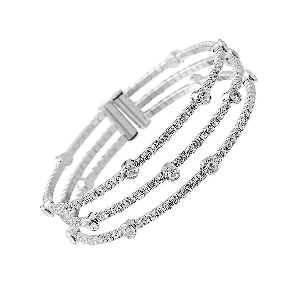 Crystal Bracelet Elastic Hand Ornament for Decor Use Silver