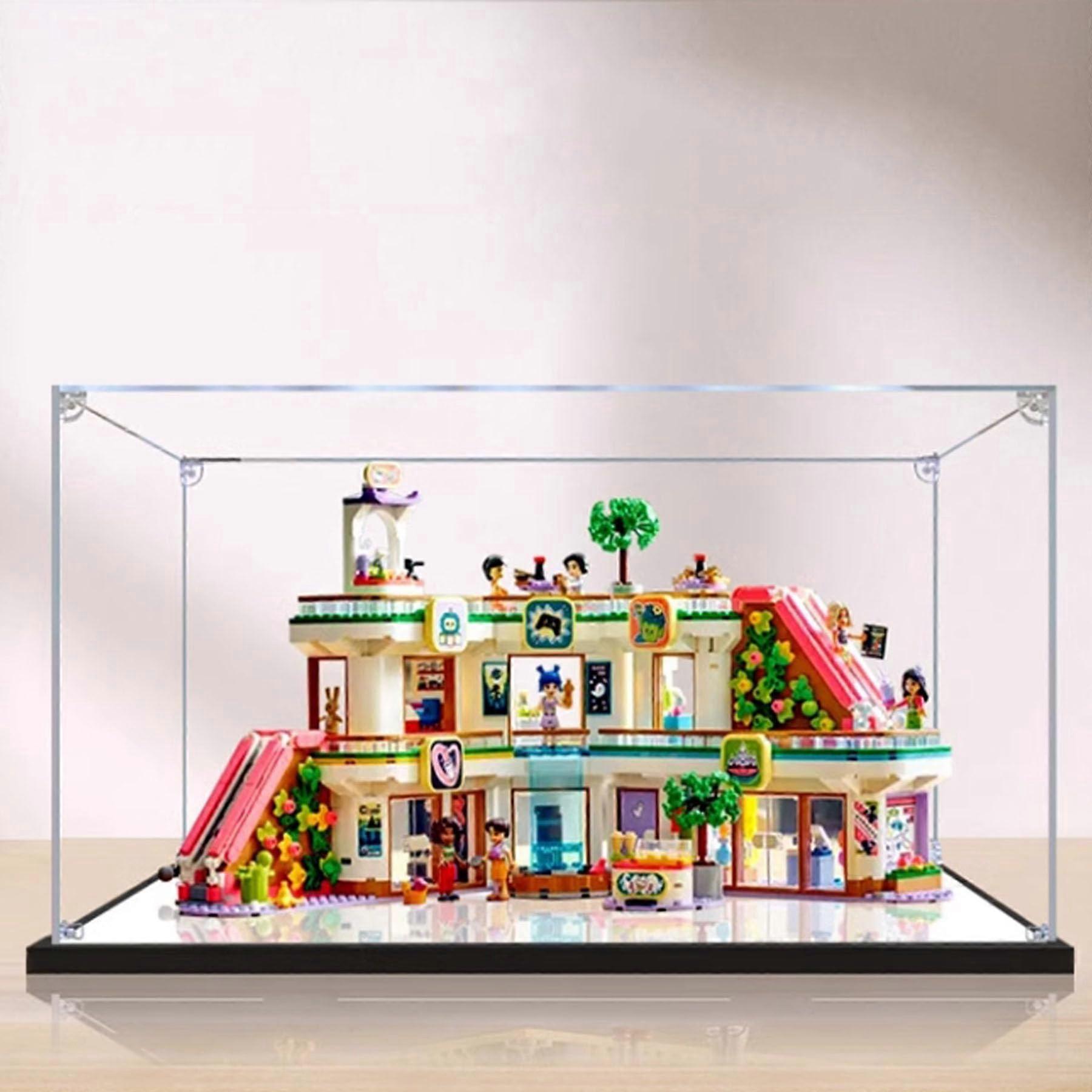 Clear Acrylic Display Case Compatible with  42604 Mall Model, Dustproof Snap Assembly, Mirror Panels